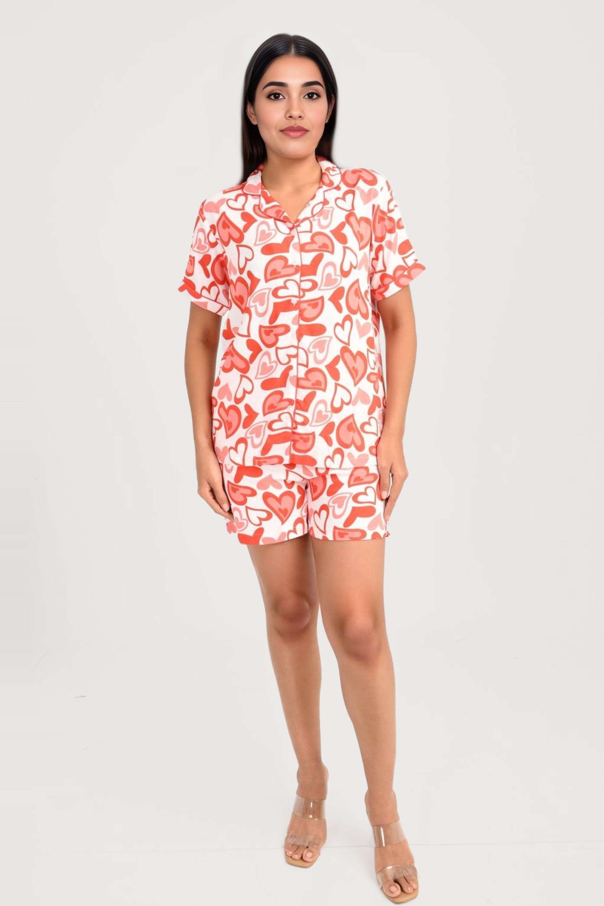 Printed-Viscose-Regular-Fit-Women-s-Top-&-Shorts-Set