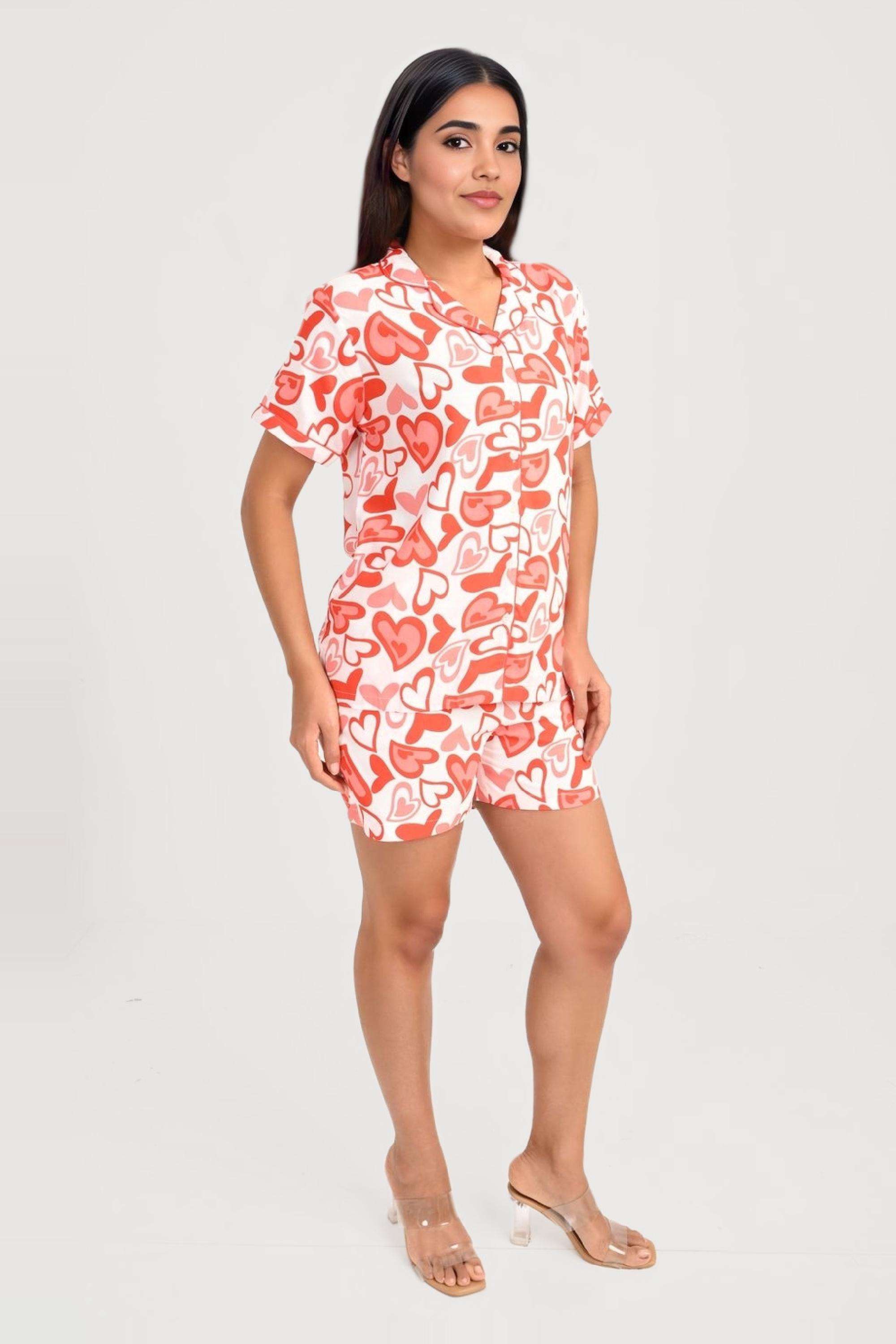 Printed-Viscose-Regular-Fit-Women-s-Top-&-Shorts-Set