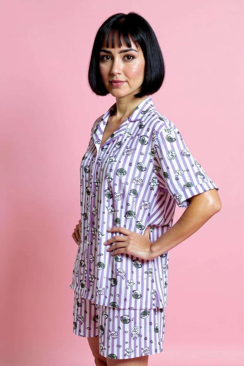 Printed-Round-Neck-Viscose-Women-Co-Ord-Set