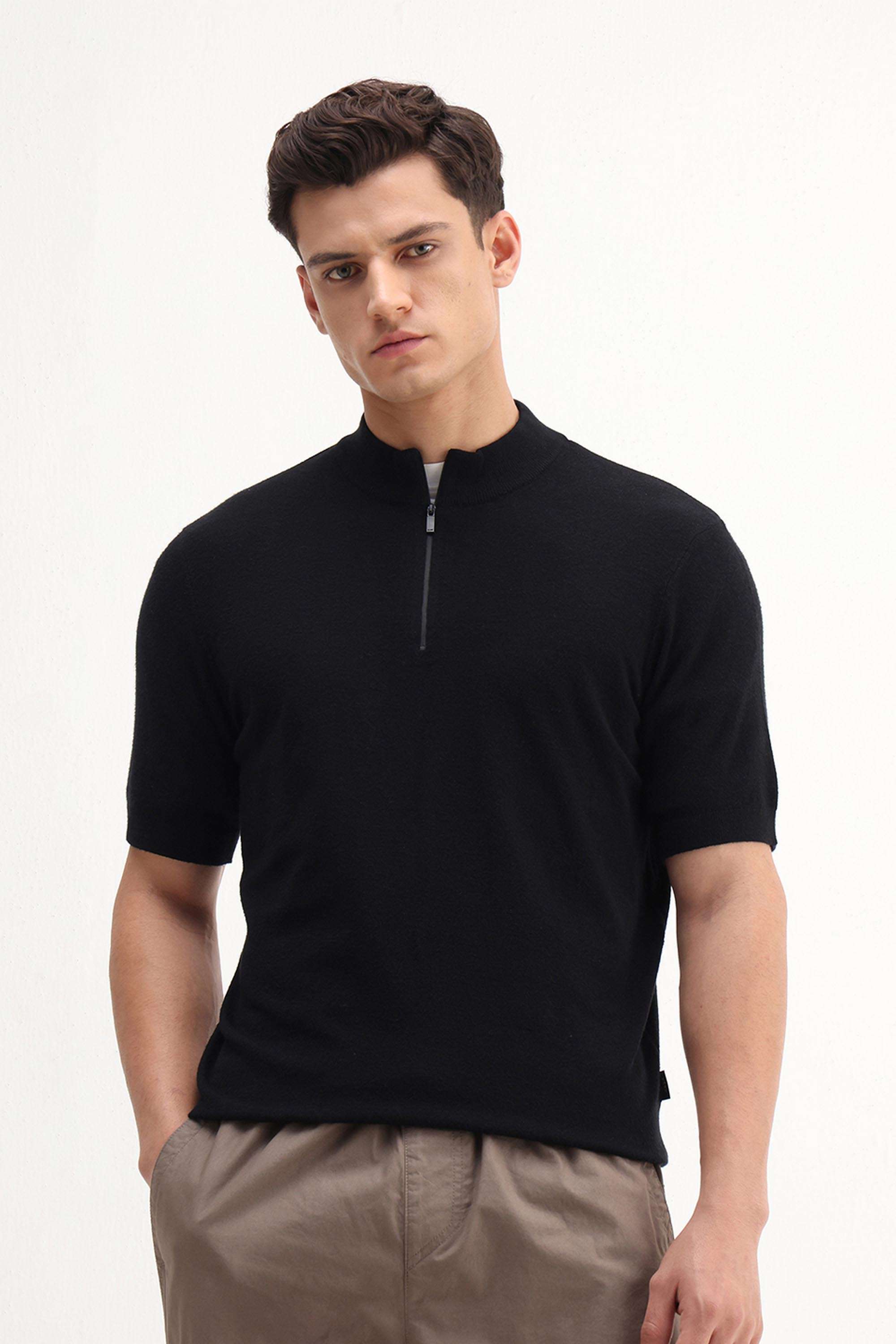 Solid-Viscose-High-Neck-Men-s-T-Shirt