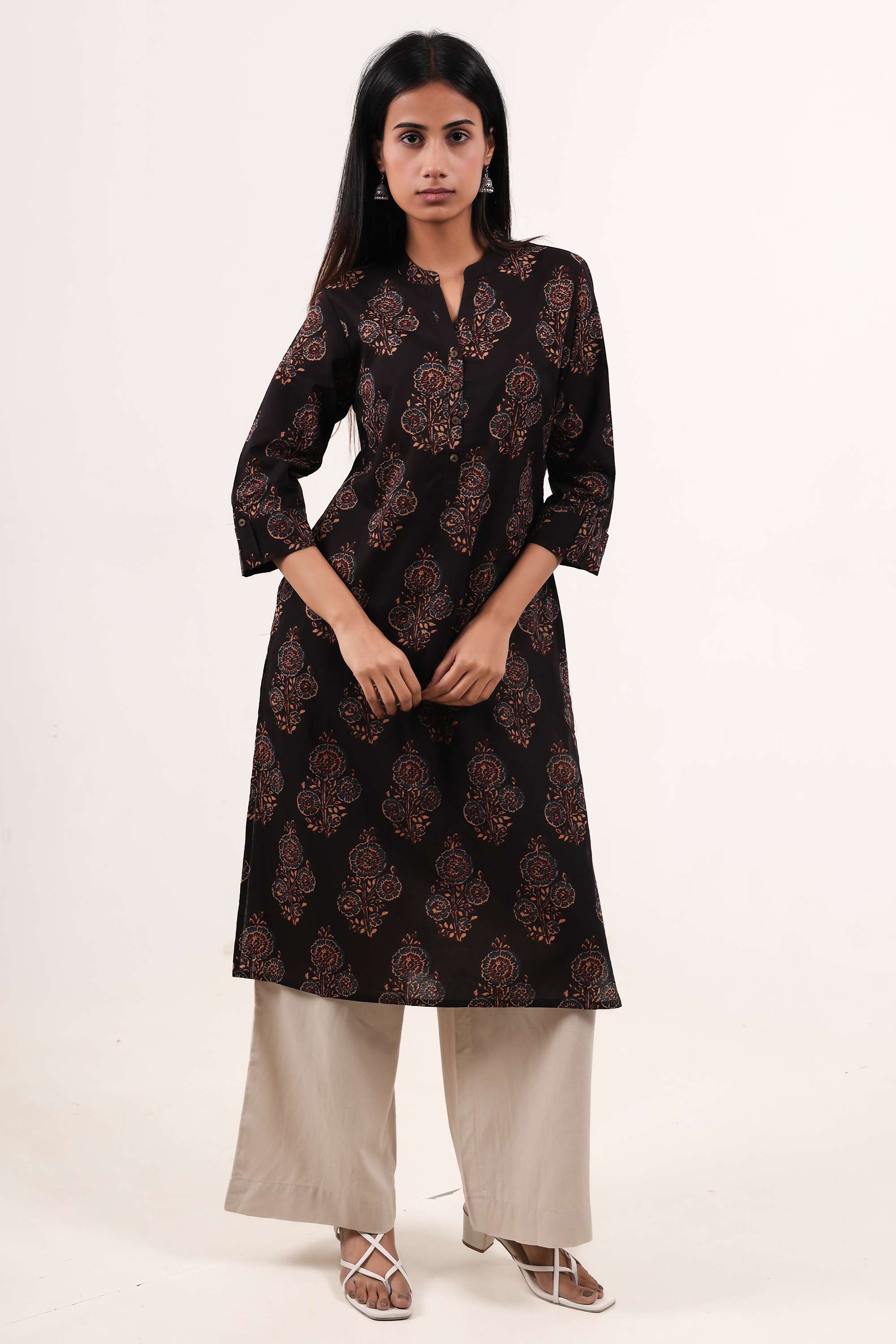 Printed-Cotton-Round-Neck-Women-Everyday-Kurta