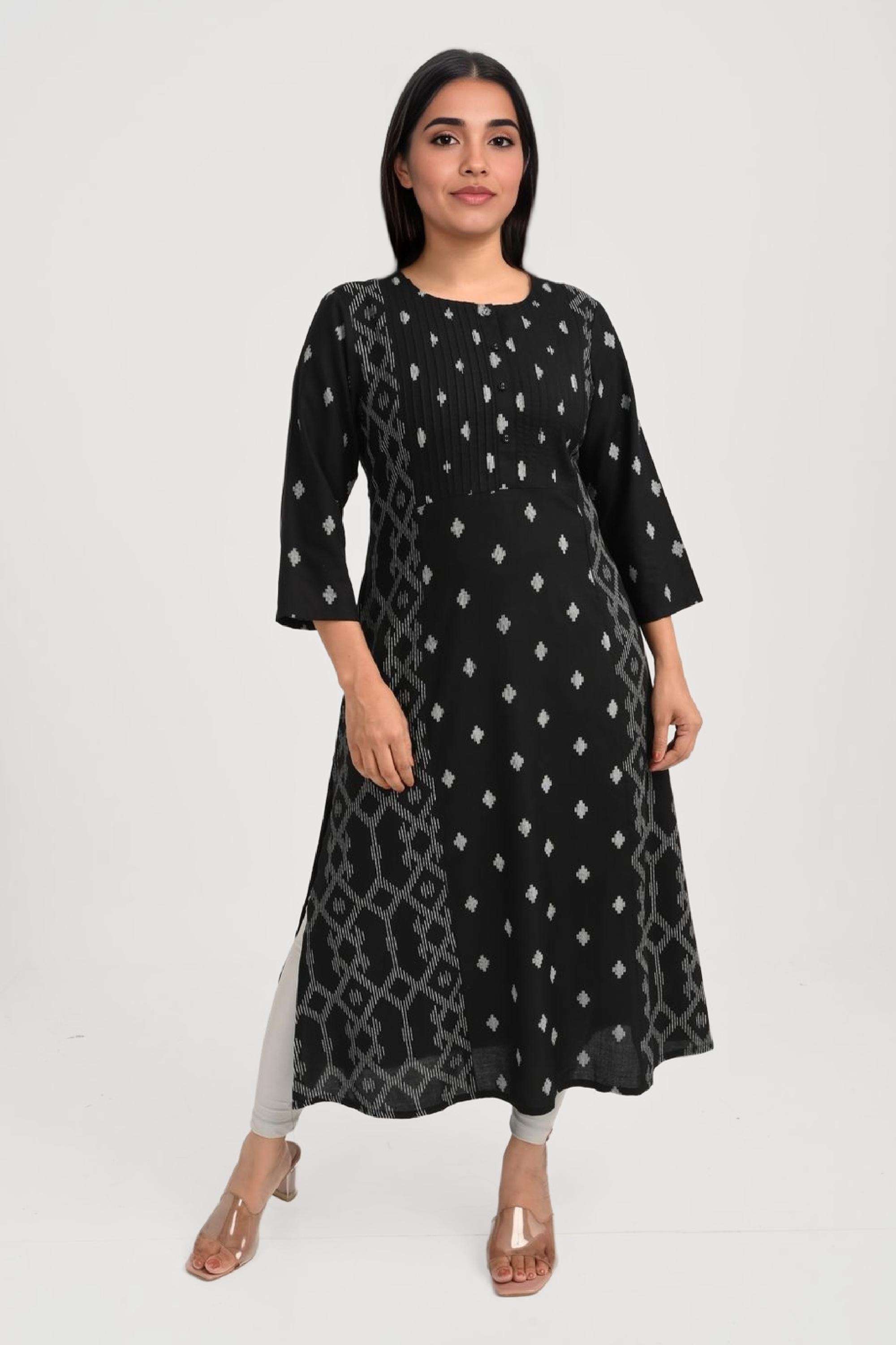 Printed-Viscose-Round-Neck-Women-Everyday-Kurta