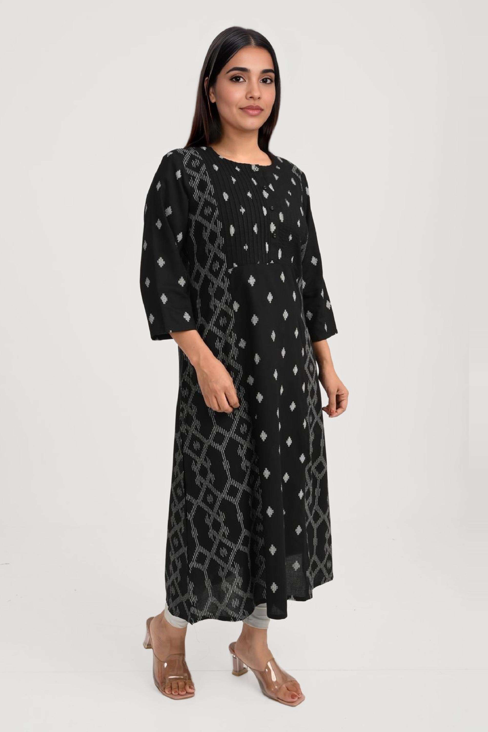 Printed-Viscose-Round-Neck-Women-Everyday-Kurta