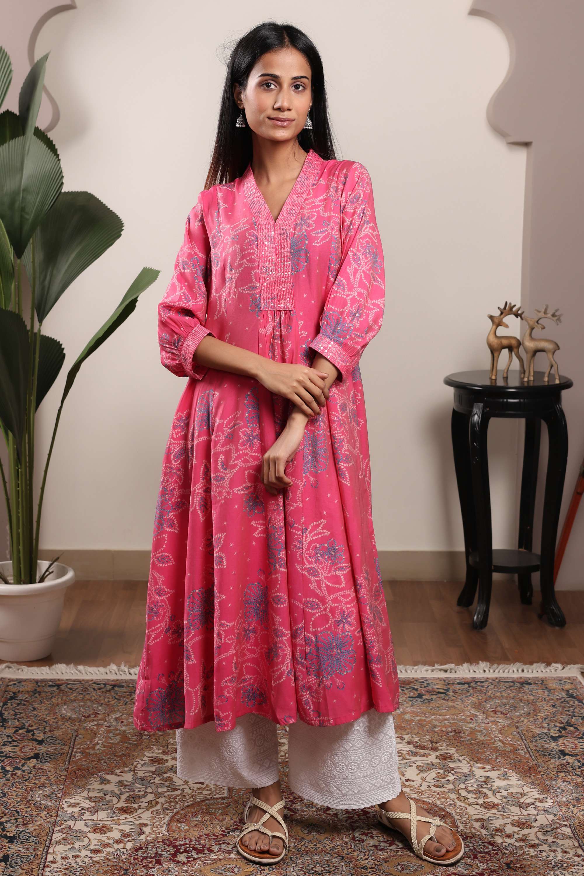 Embroidered-Viscose-Blend-Regular-Fit-Women-s-Kurta