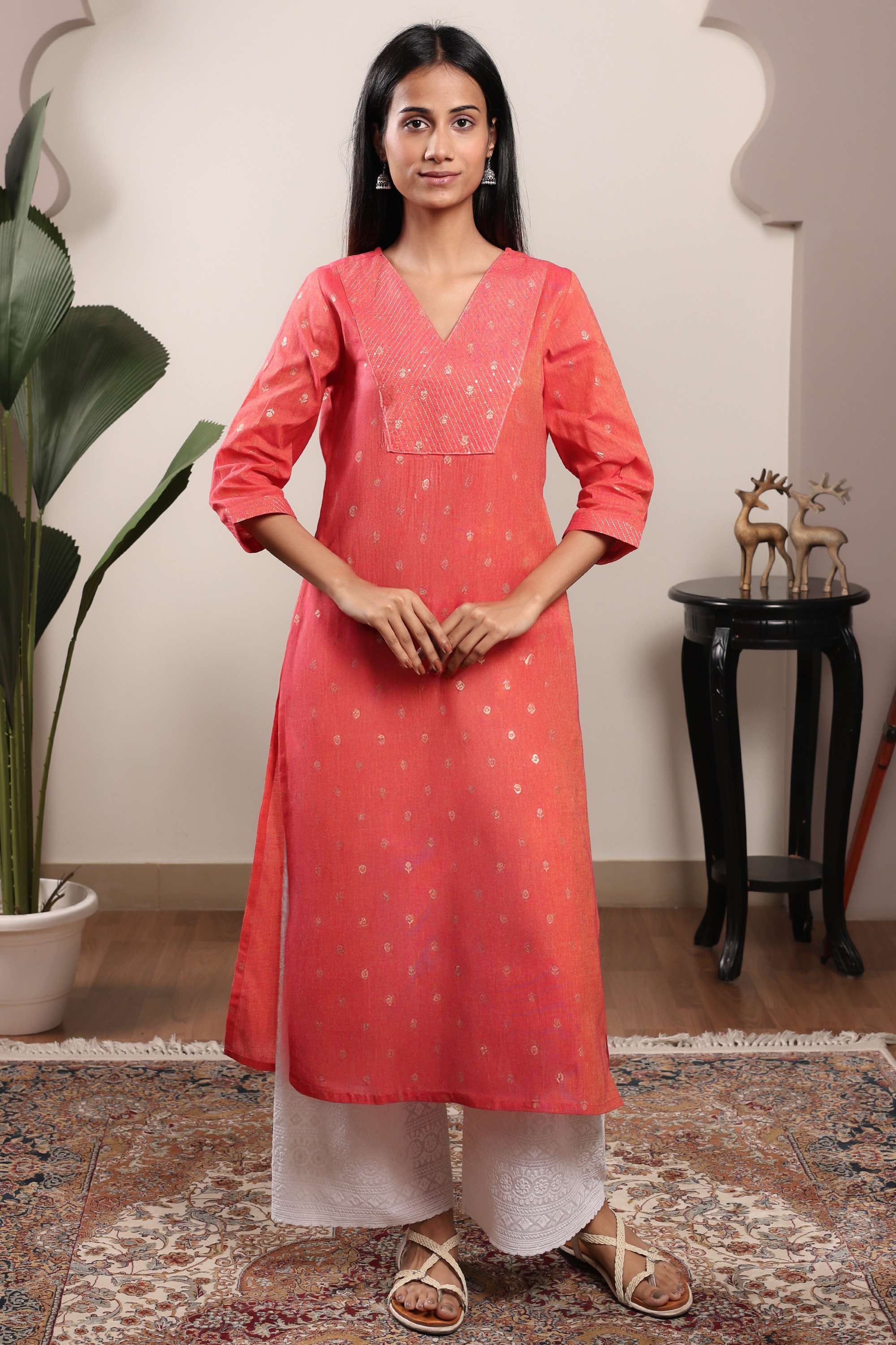 Embroidered-Cotton-Straight-Fit-Women-s-Kurta