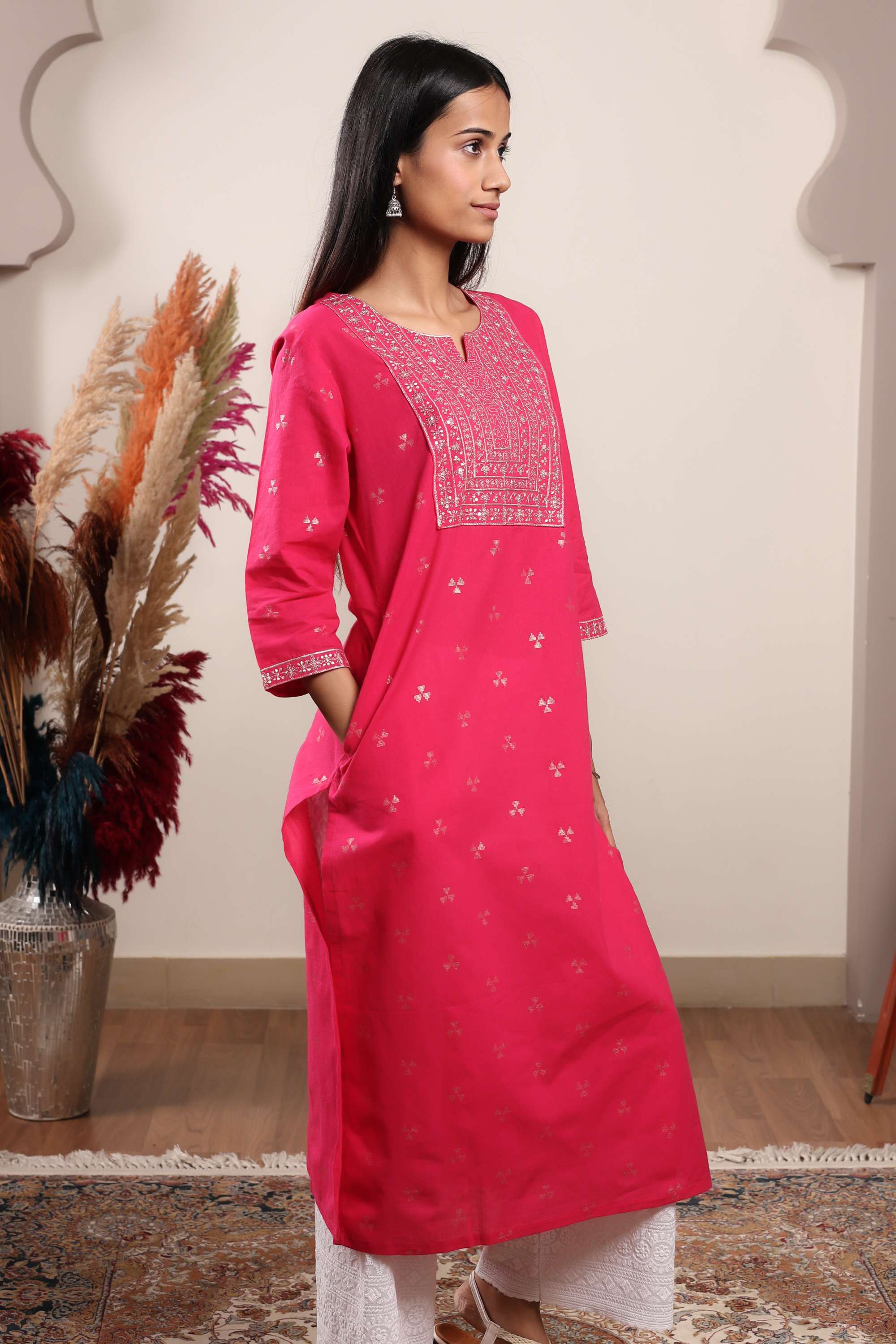 Embroidered-Cotton-Straight-Fit-Women-s-Kurta