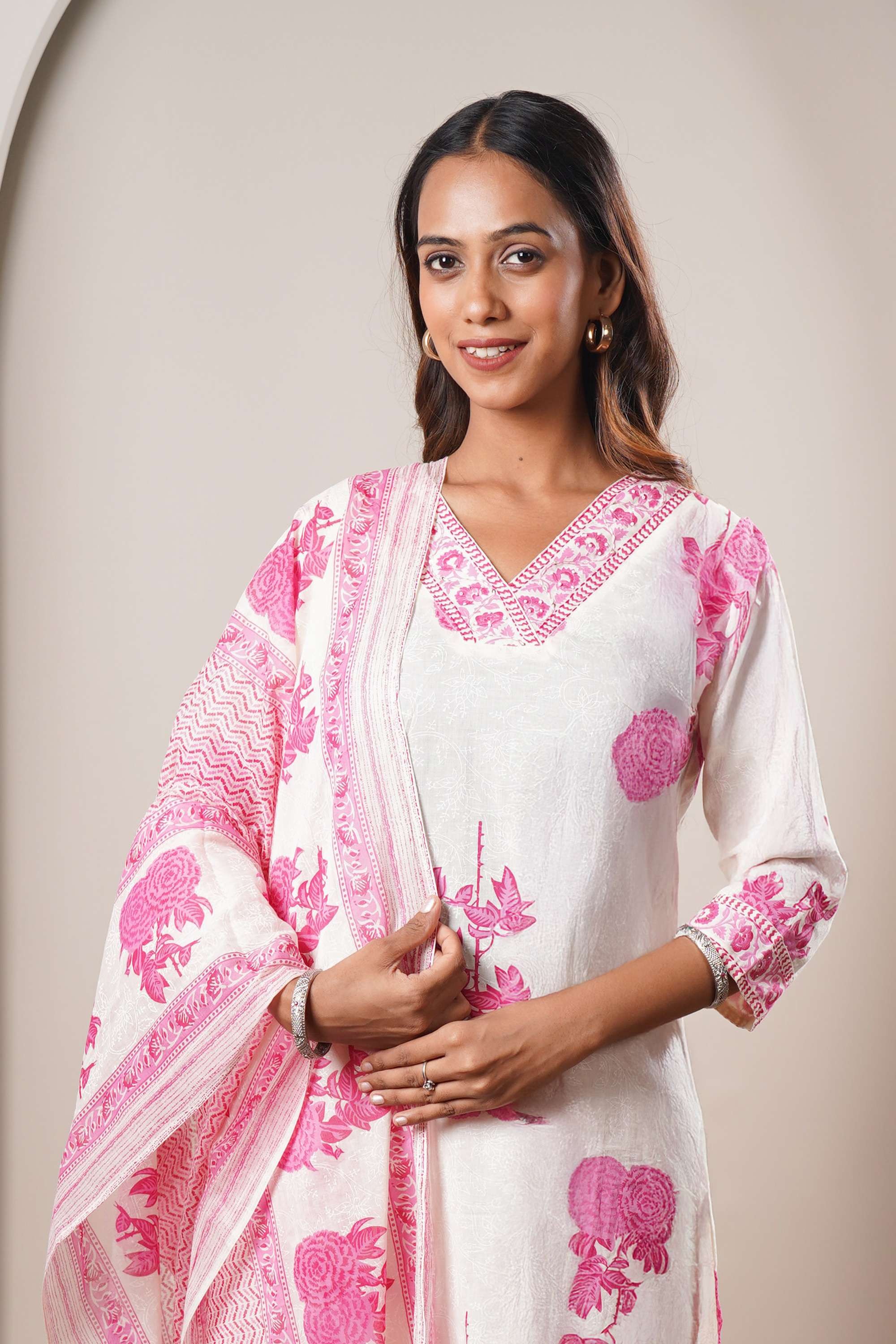 Embroidered-Full-Length-Chambray-Women-s-Kurta-Set