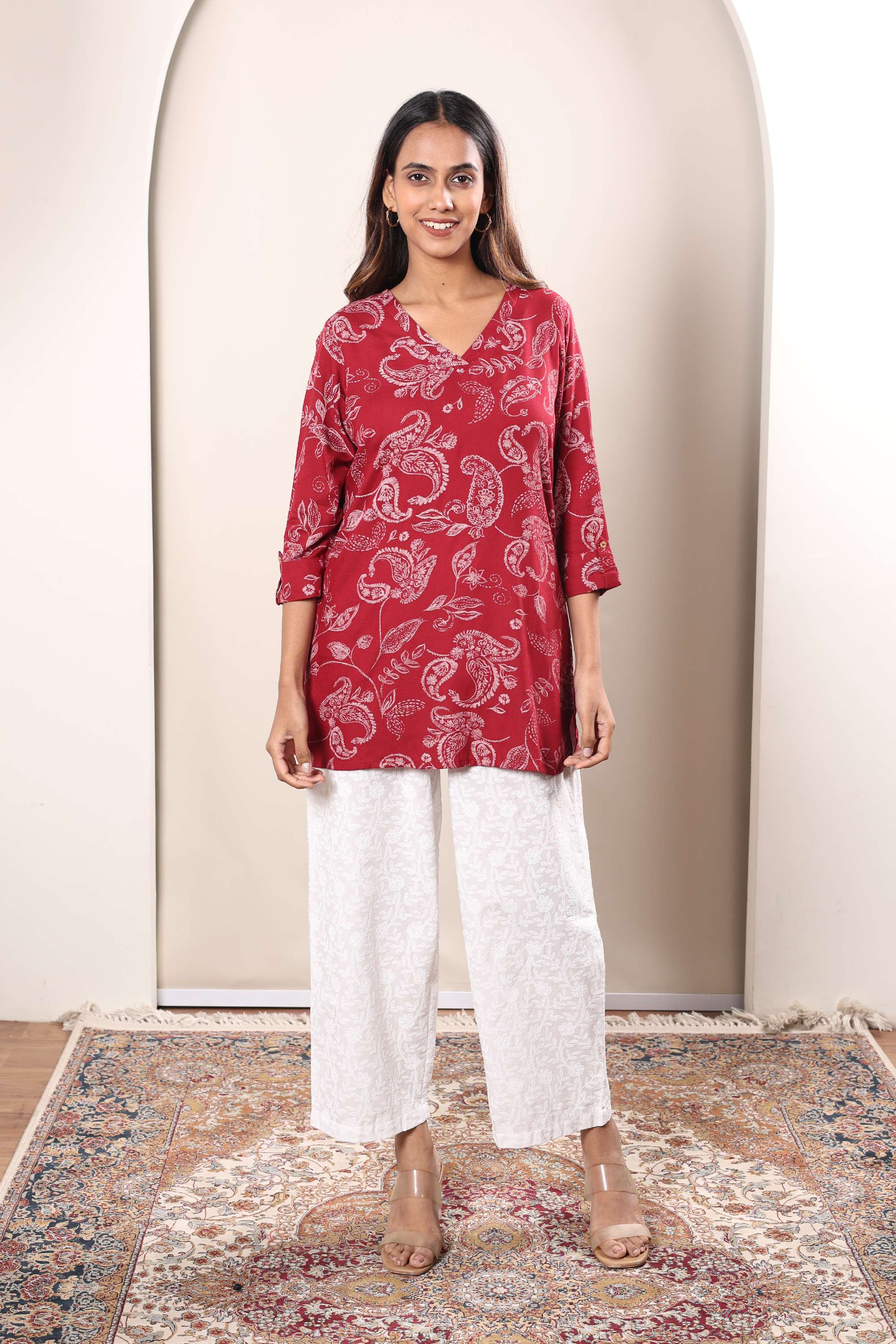 Schiffli-Regular-Fit-Linen-Women-s-Casual-Wear-Pants