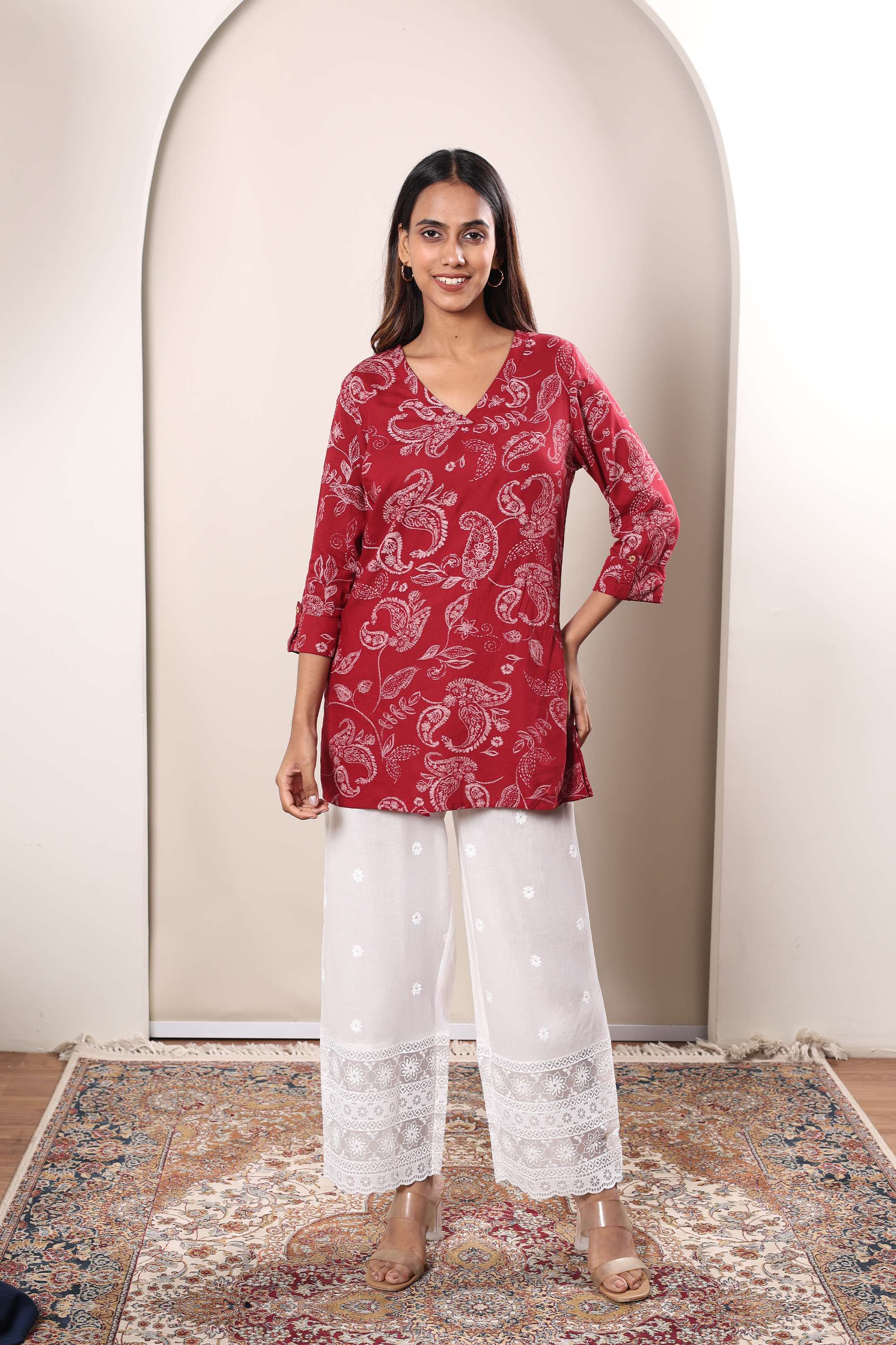Schiffli-Regular-Fit-Rayon-Women-s-Casual-Wear-Pants