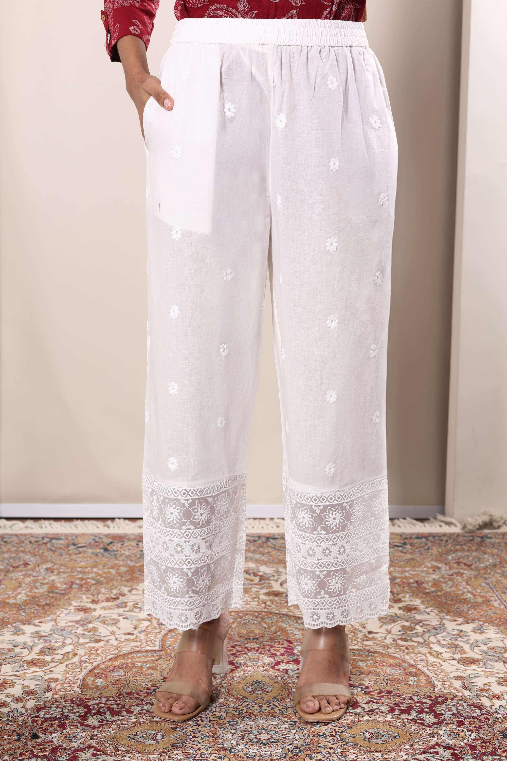 Schiffli-Regular-Fit-Rayon-Women-s-Casual-Wear-Pants