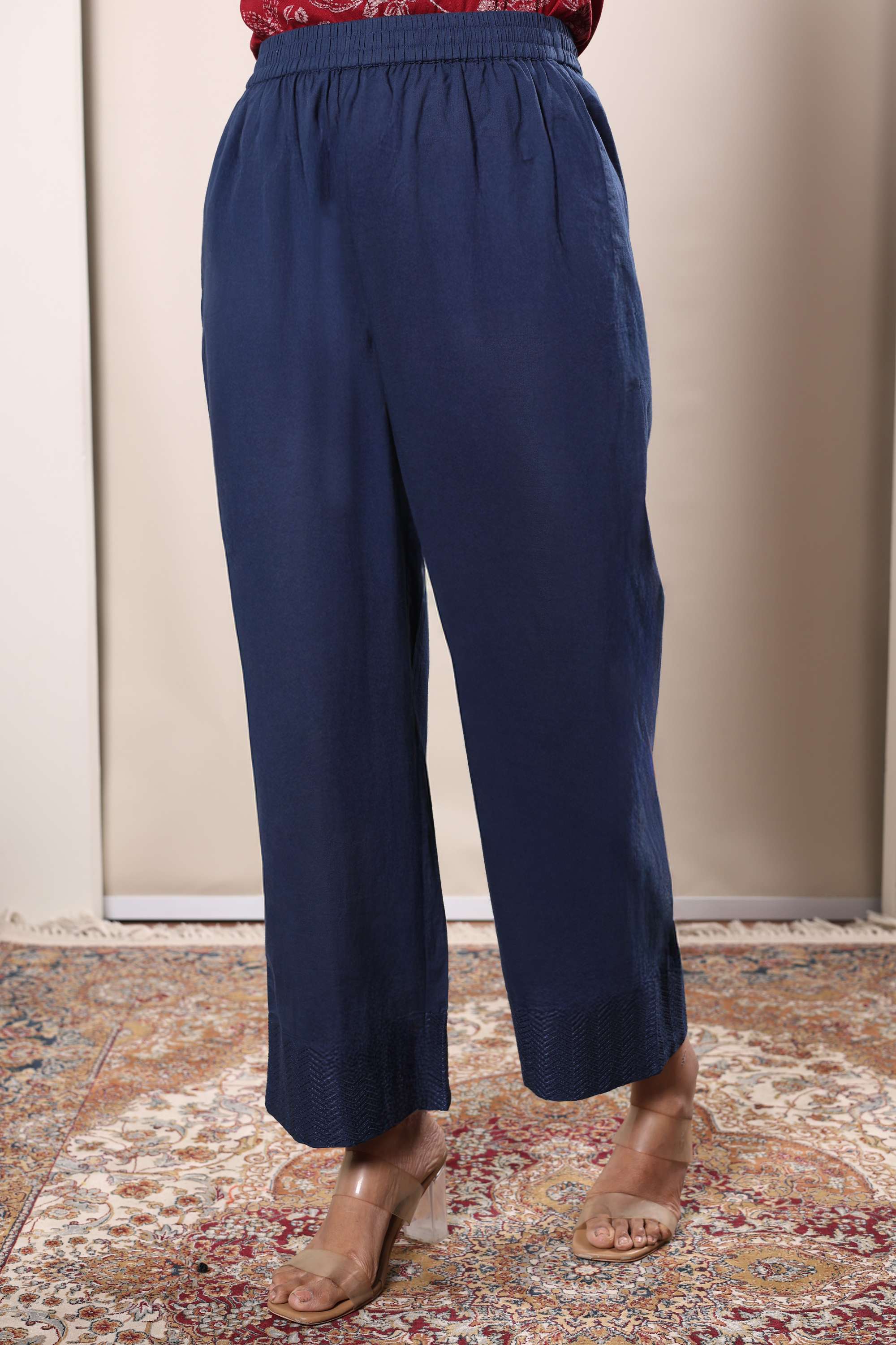 Embroidered-Regular-Fit-Linen-Women-s-Casual-Wear-Pants