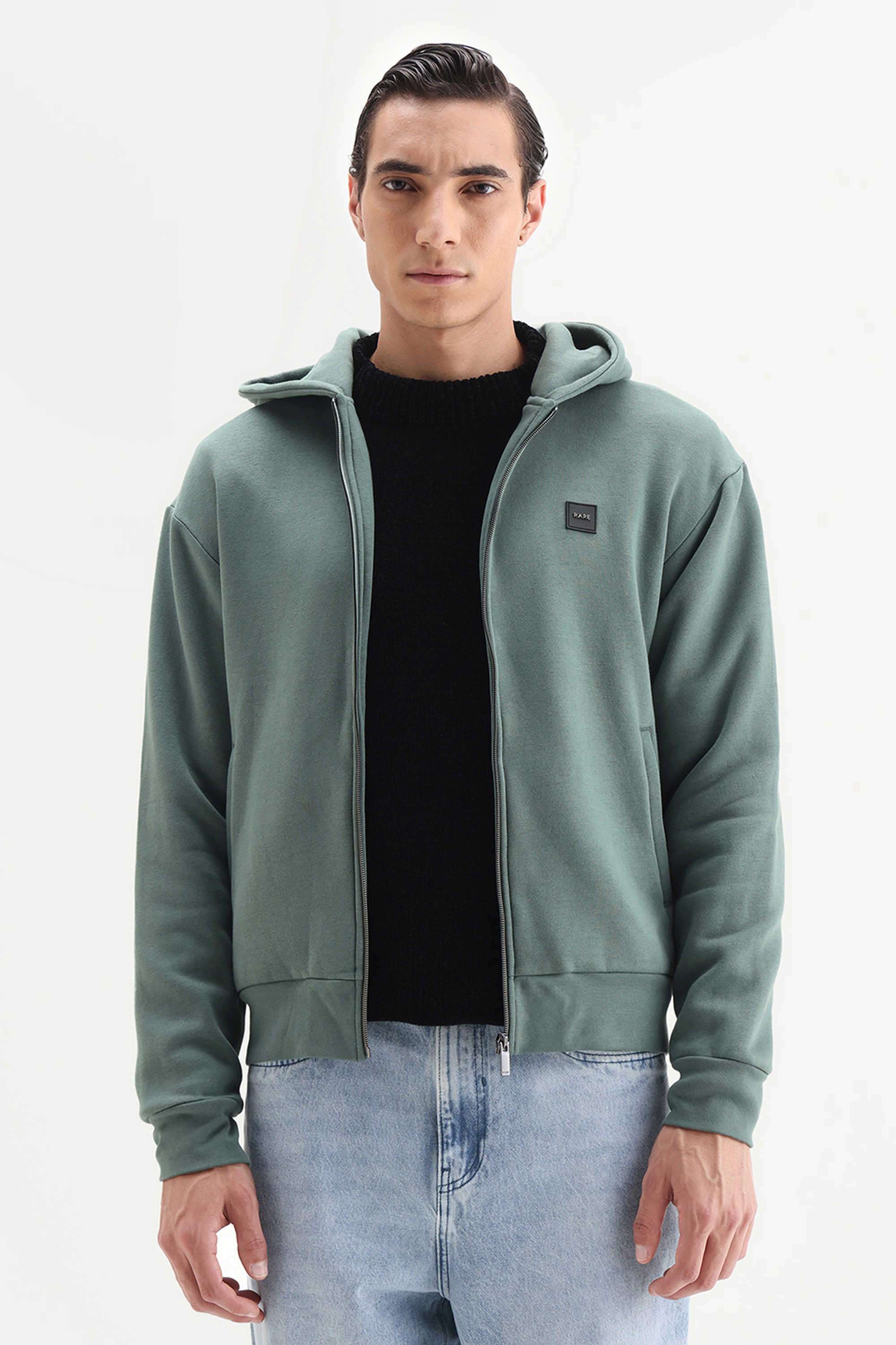 Solid-Blended-Fabric-Round-Neck-Men-s-Sweatshirt