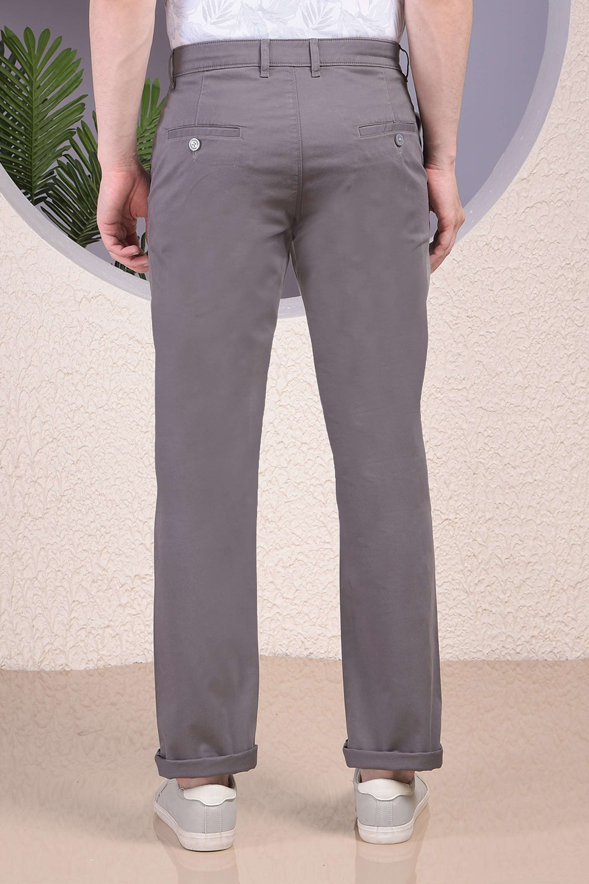 Solid-Blended-Fabric-Straight-Fit-Men-Casual-Wear-Trouser