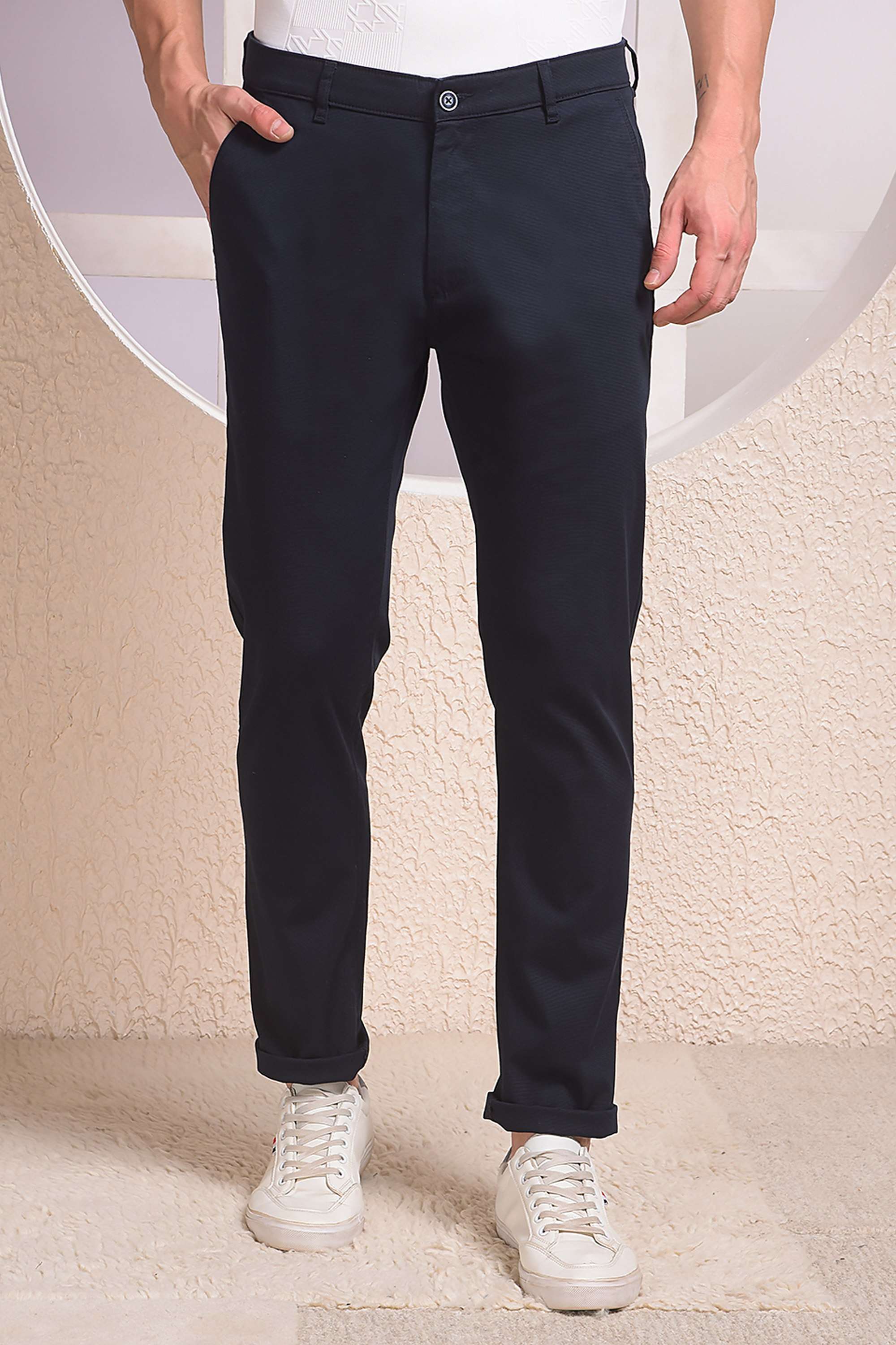 Solid-Blended-Fabric-Regular-Fit-Men-Casual-Wear-Trouser