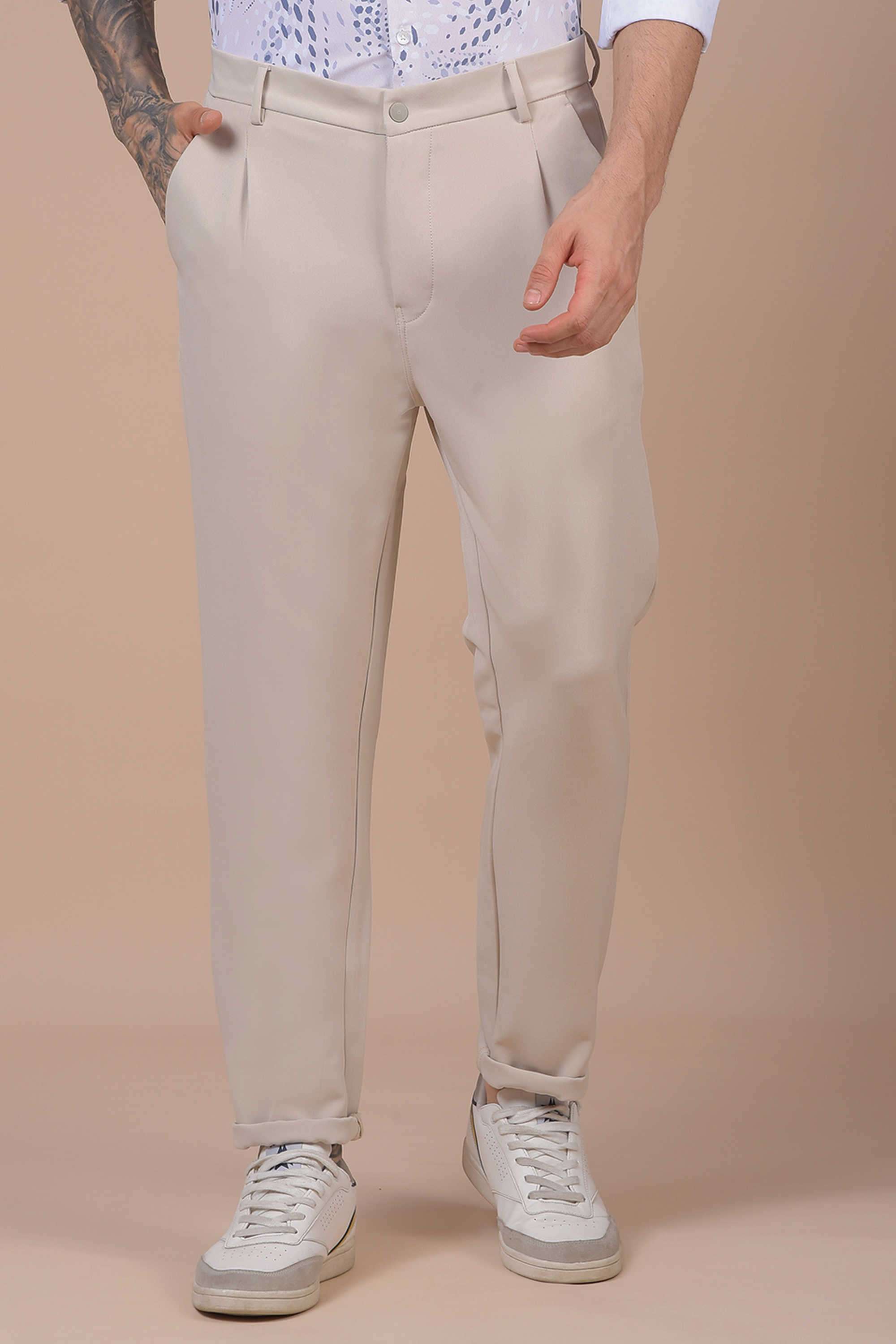 Solid-Blended-Fabric-Relaxed-Fit-Men-Casual-Wear-Trouser