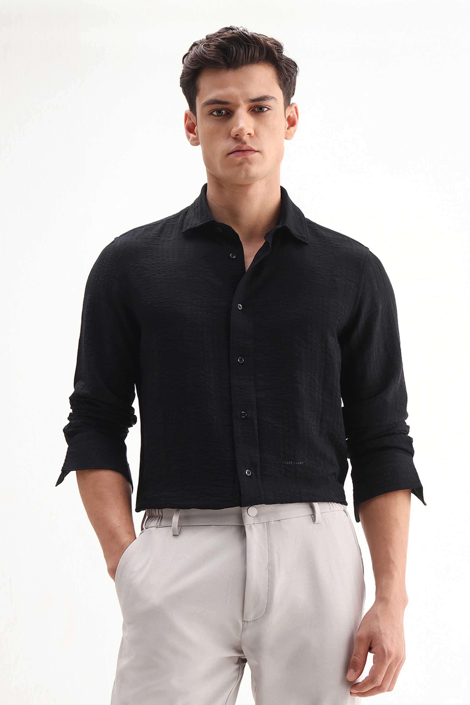 Solid-Cotton-Regular-Fit-Men-s-Casual-Shirt