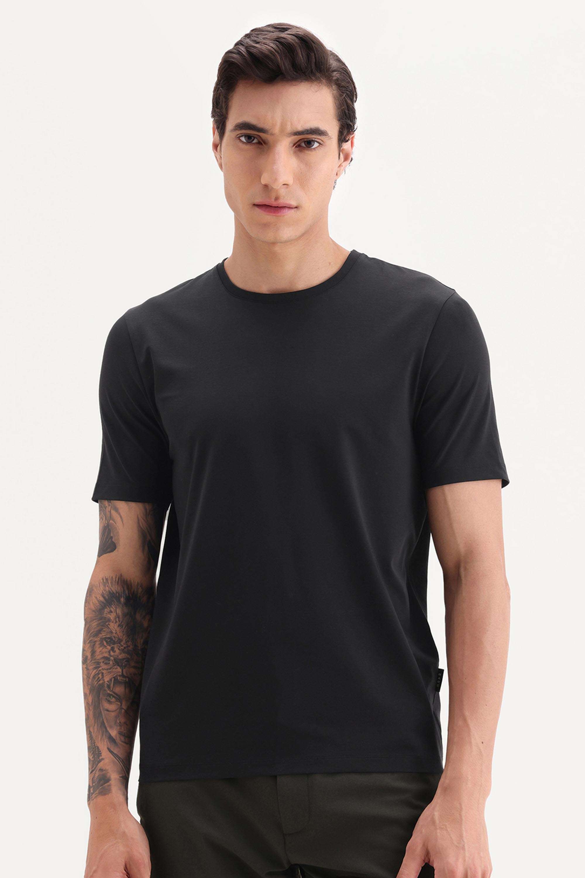 Solid-Cotton-Round-Neck-Men-s-T-Shirt