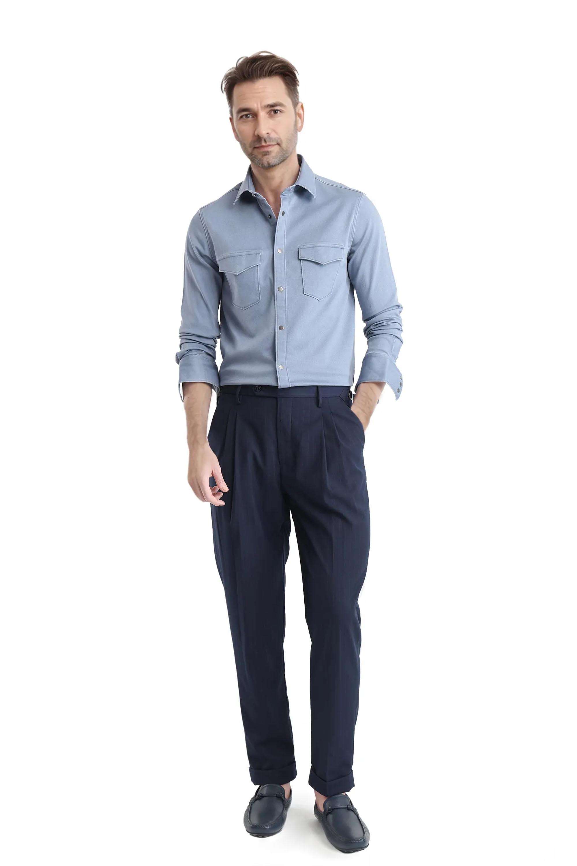 Solid-Cotton-Regular-Fit-Men-s-Casual-Shirt