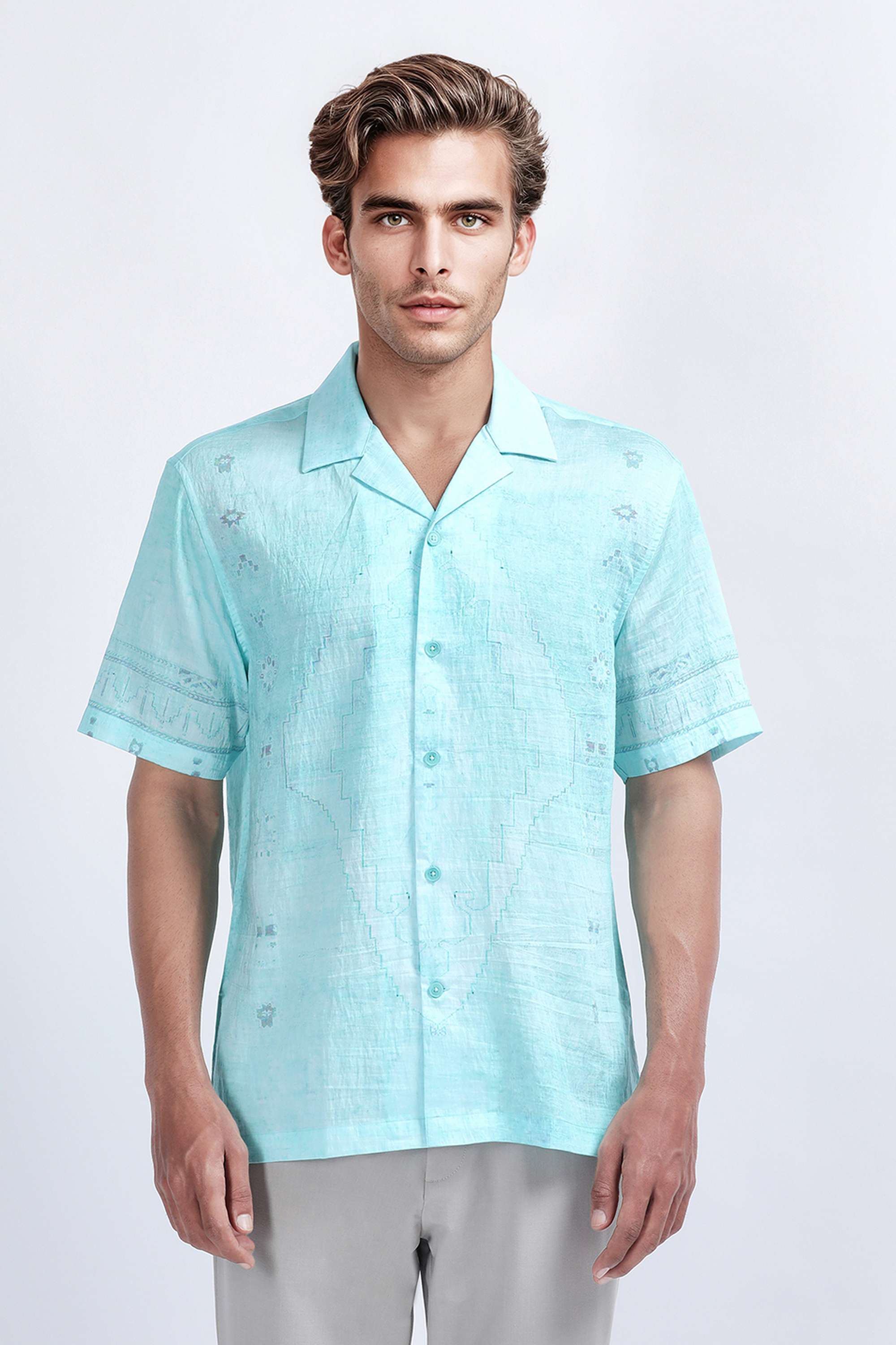 Solid-Cotton-Regular-Fit-Men-s-Casual-Shirt