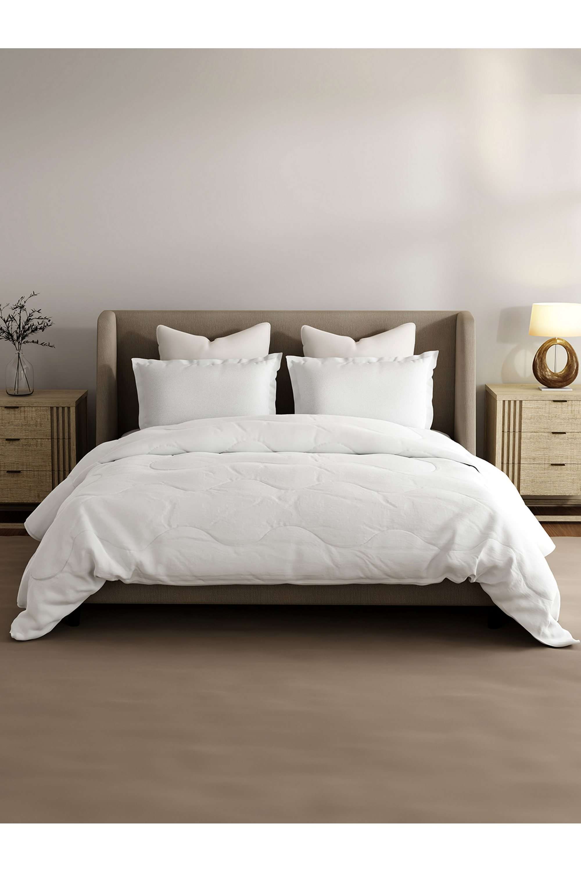 Zen-Living-TENCEL-White-Solid-Double-Comforter