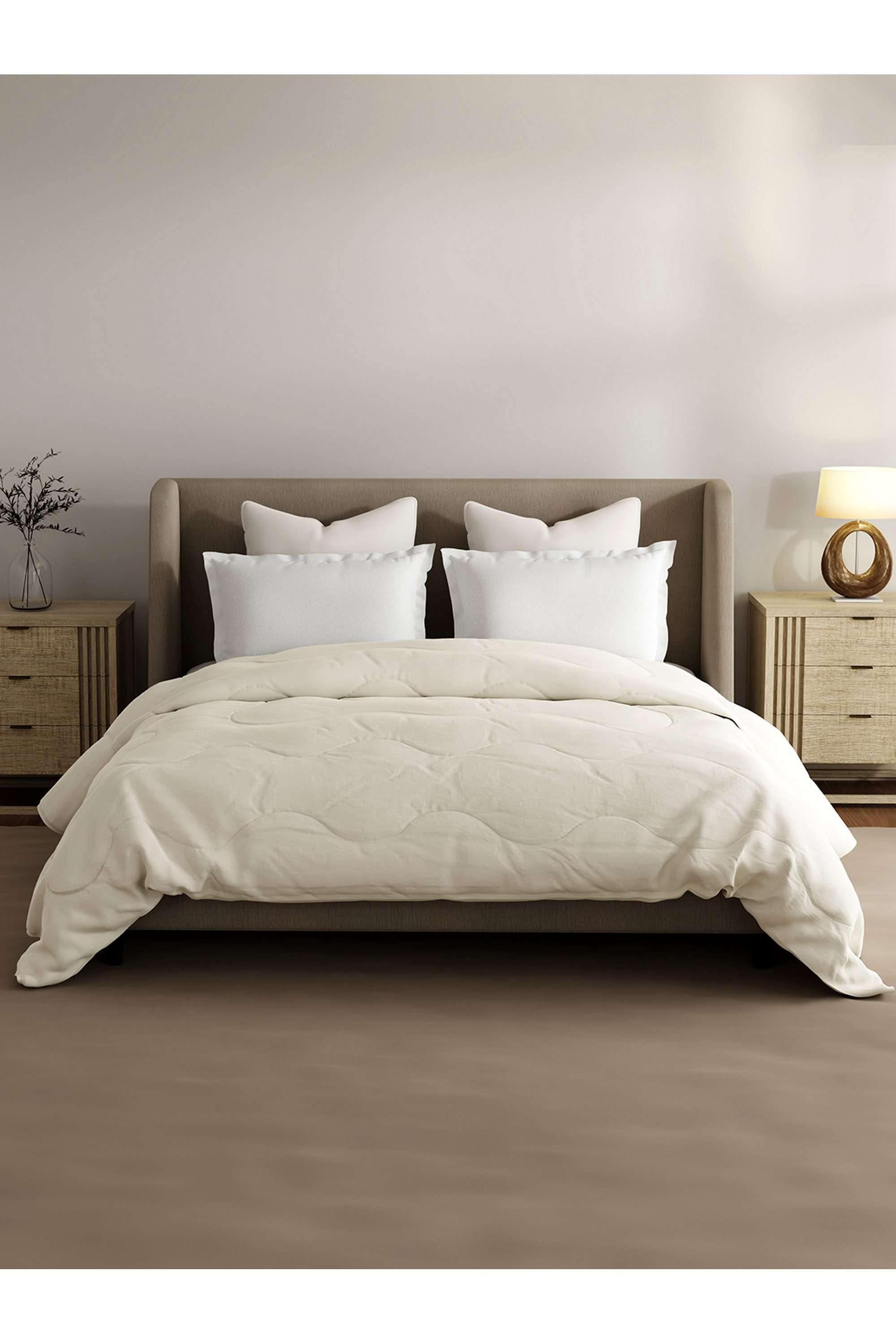 Zen-Living-TENCEL-Off-White-Solid-Double-Comforter