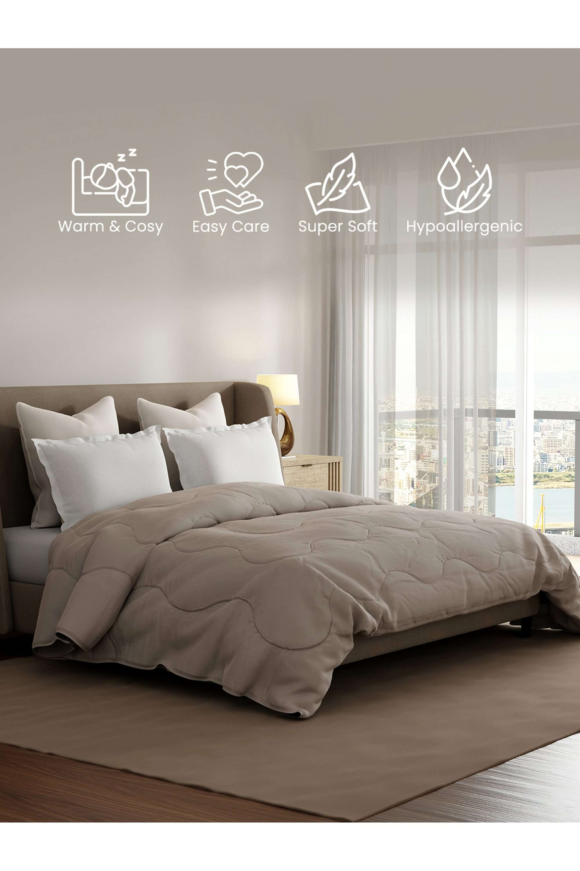 Zen-Living-TENCEL-Grey-Solid-Double-Comforter