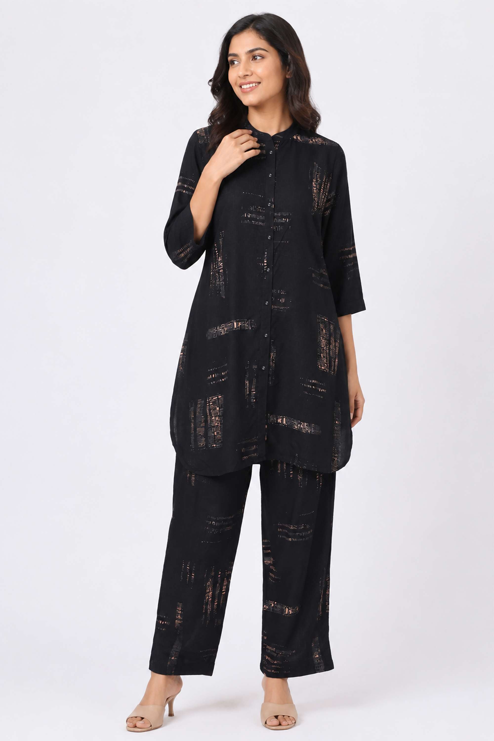 stop Printed Y-Neck Viscose Women's Co-Ord Set-picture-38