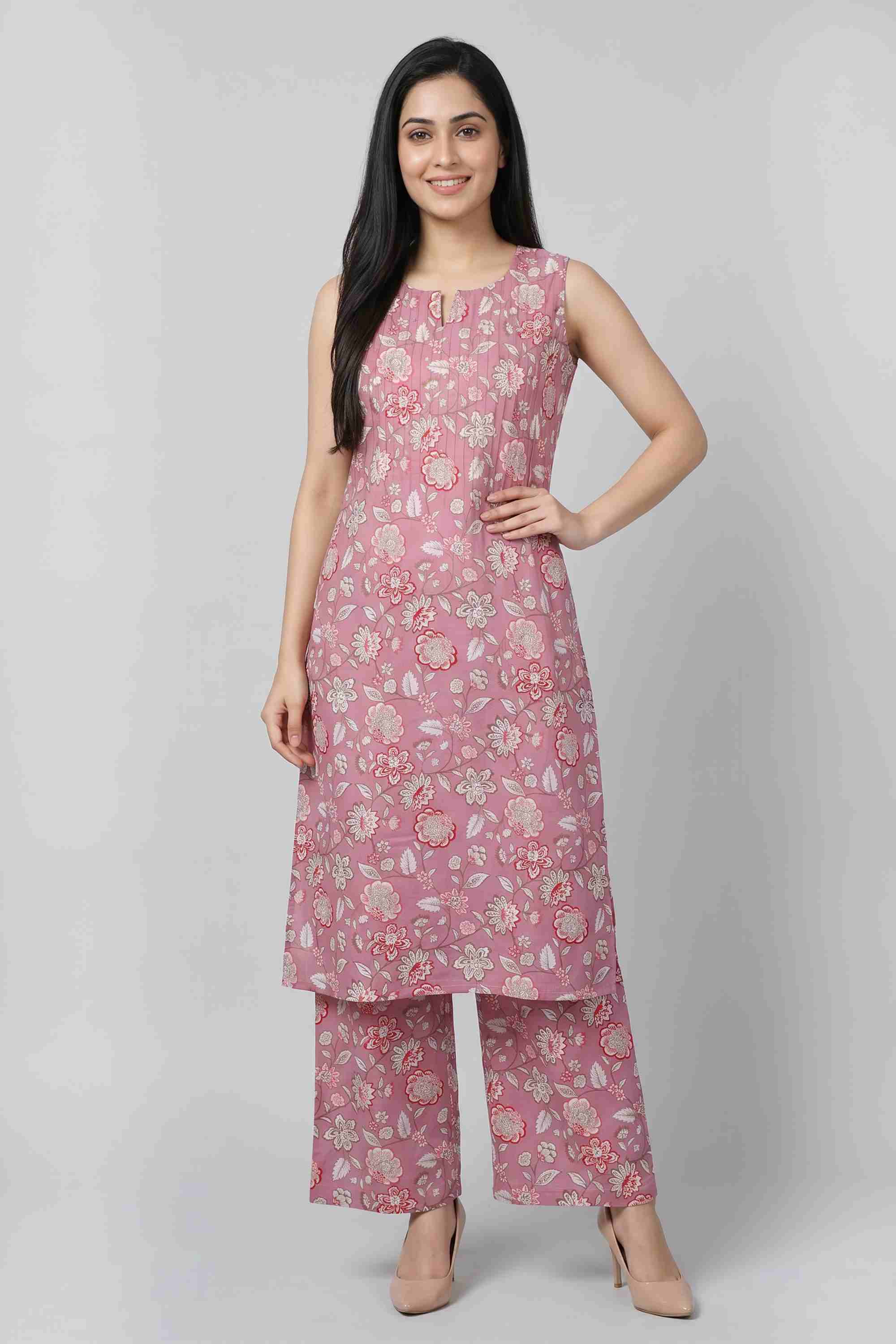 stop Printed Round Neck Cotton Women's Co-Ord Set-picture-15