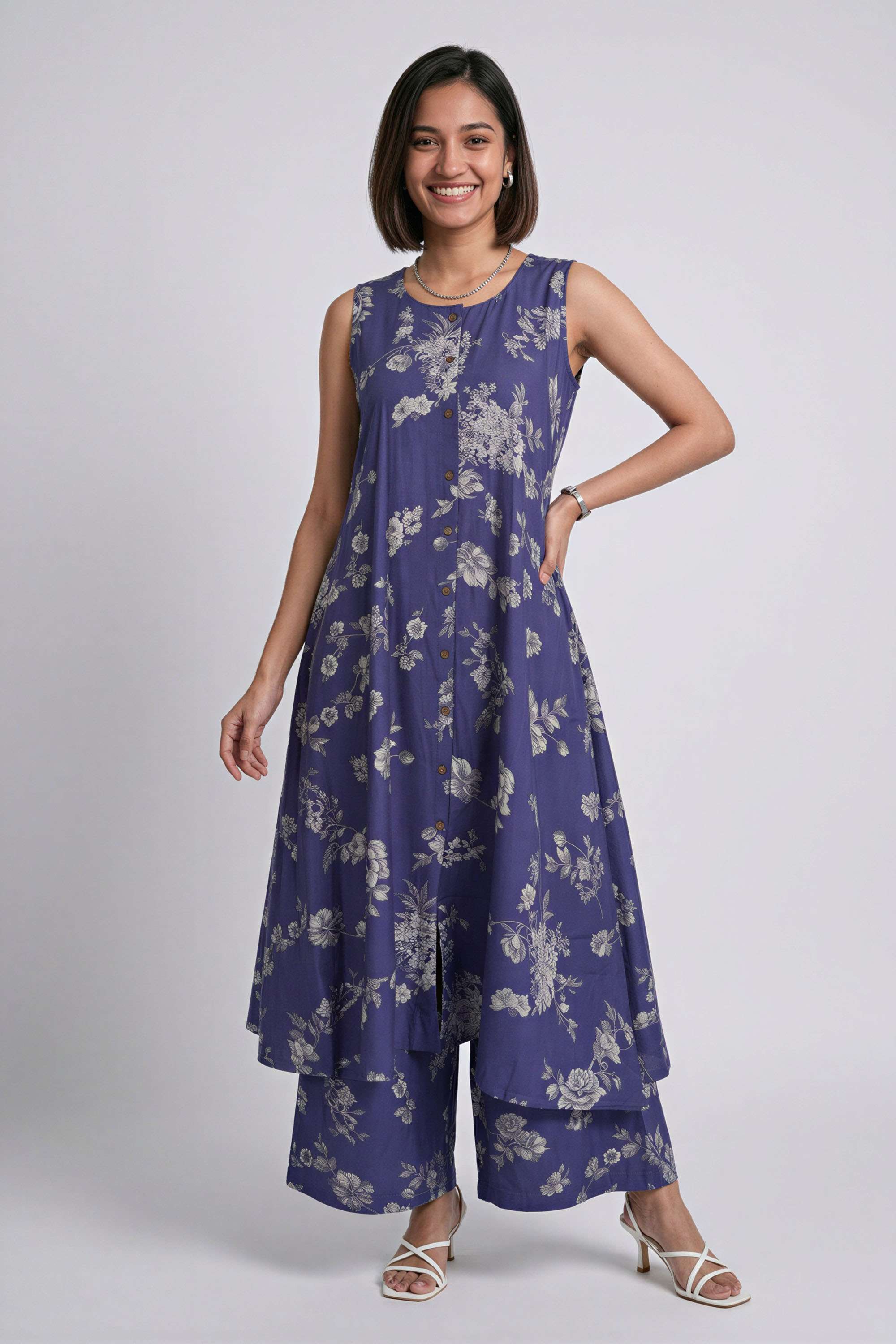 stop Printed Round Neck Blended Fabric Women's Casual Wear Co-Ord Set-picture-20