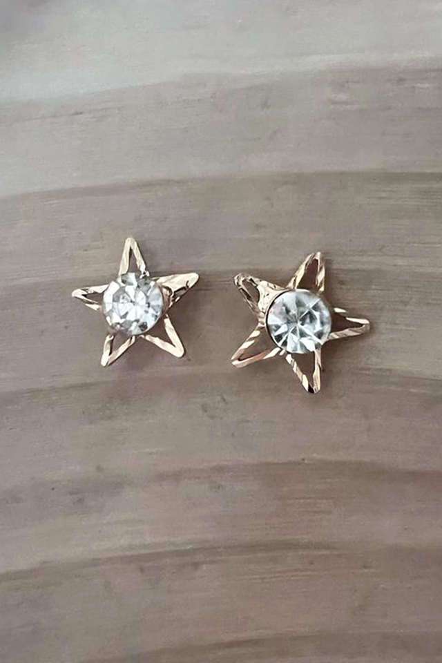 Gold-Toned-Diamanti-Stud-Earring