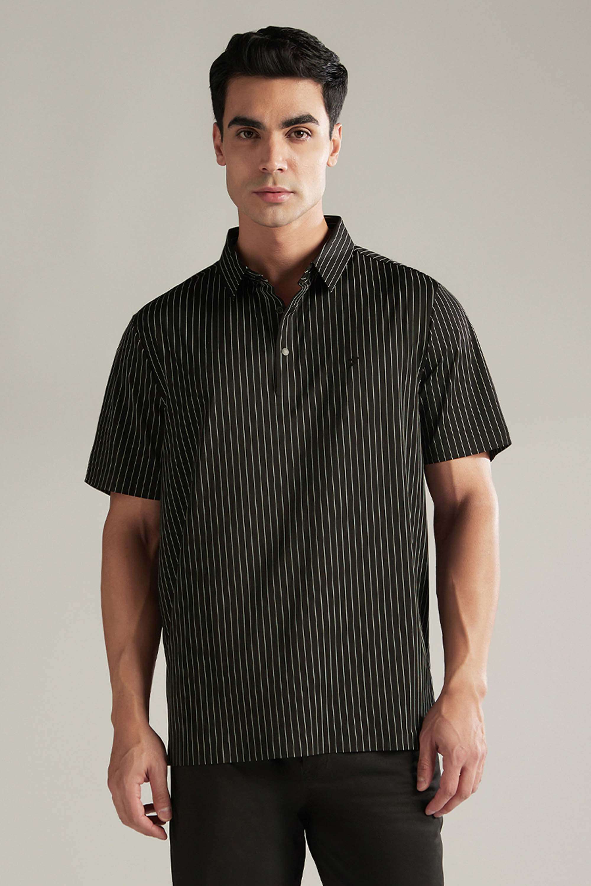 Solid-Nylon-Spandex-Polo-Men-s-T-Shirt