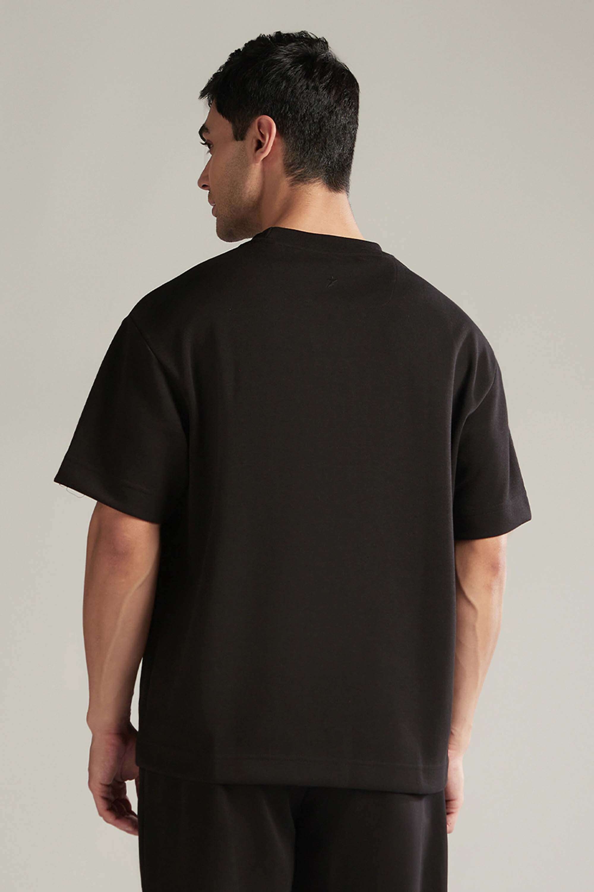 Solid-Poly-Spandex-Round-Neck-Men-s-T-Shirt