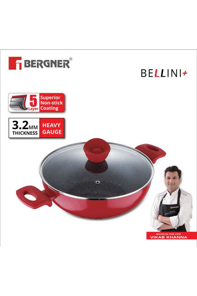 Bellini-Plus-Non-Stick-Kadai-With-Lid-28Cm