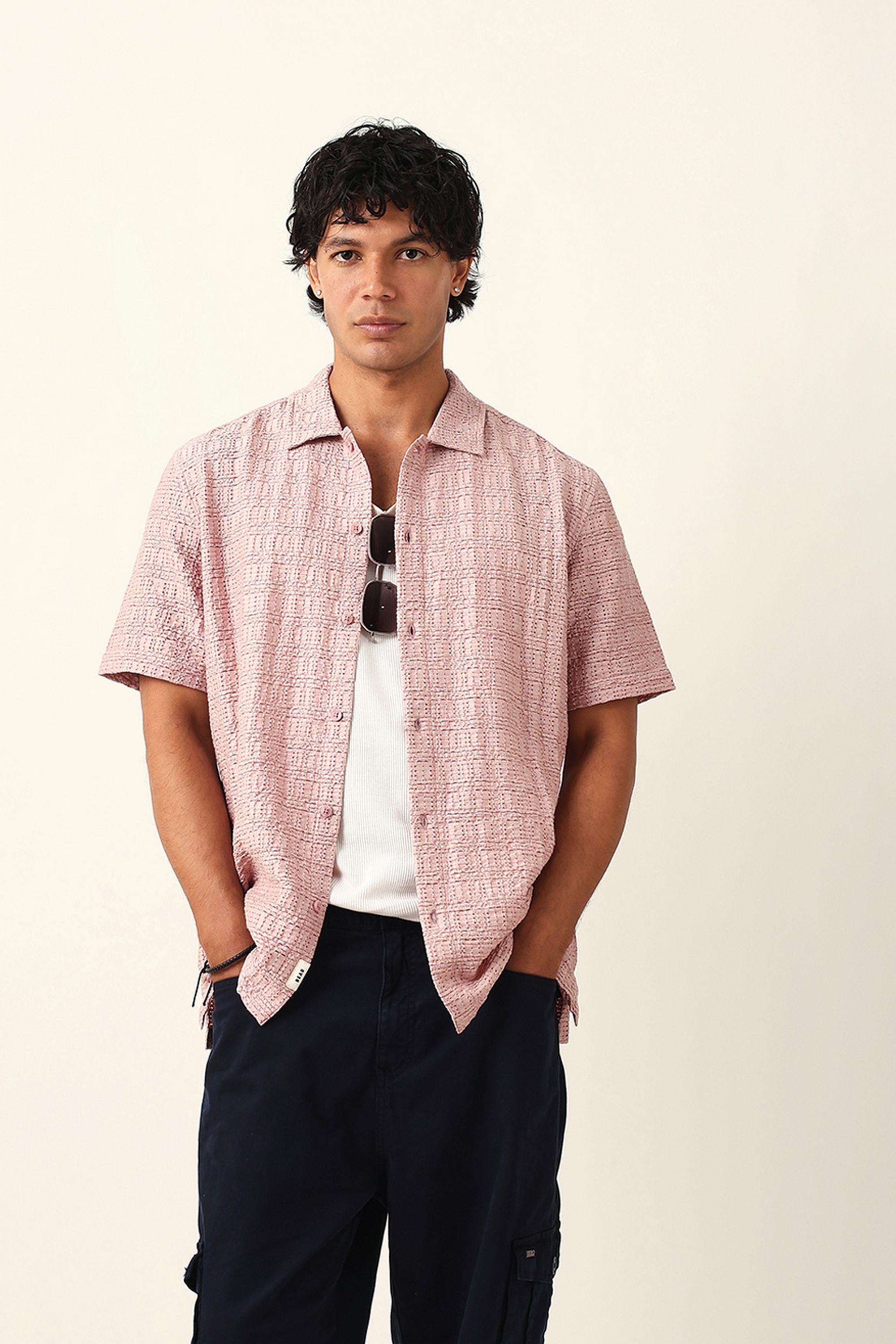 Textured-Nylon-Relaxed-Fit-Men-s-Casual-Shirt