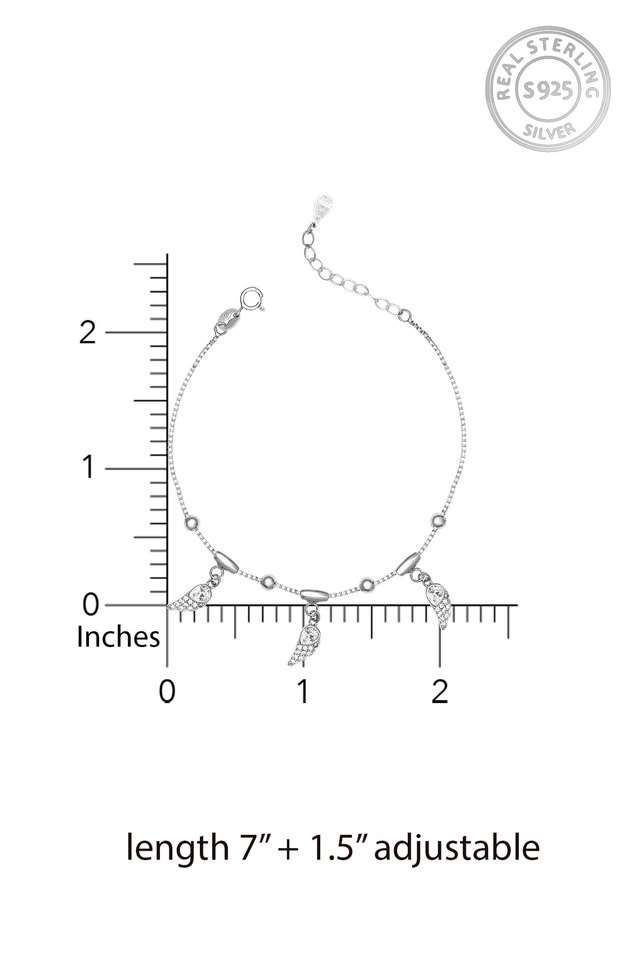 Cubic-Zirconia-Silver-Spring-Ring-Clasp-Womens-Bracelet