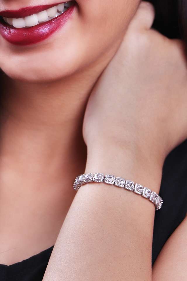 Cubic-Zirconia-Sterling-Silver-Adjustable-Western-Bracelets