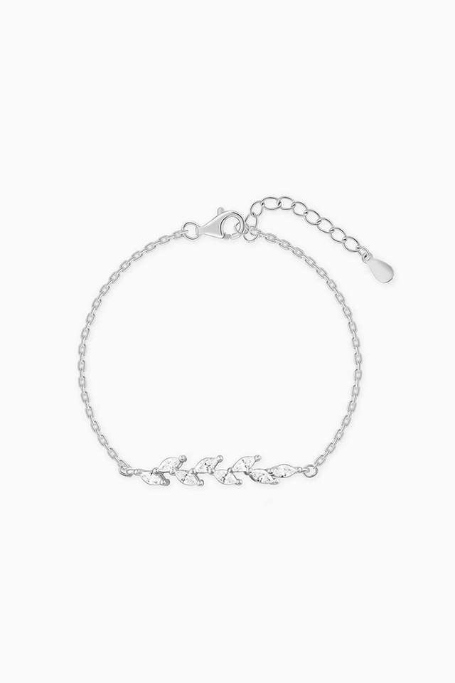 Silver-Zircon-Ferns-Bracelet