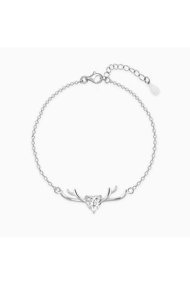 Silver-Deer-Heart-Bracelet