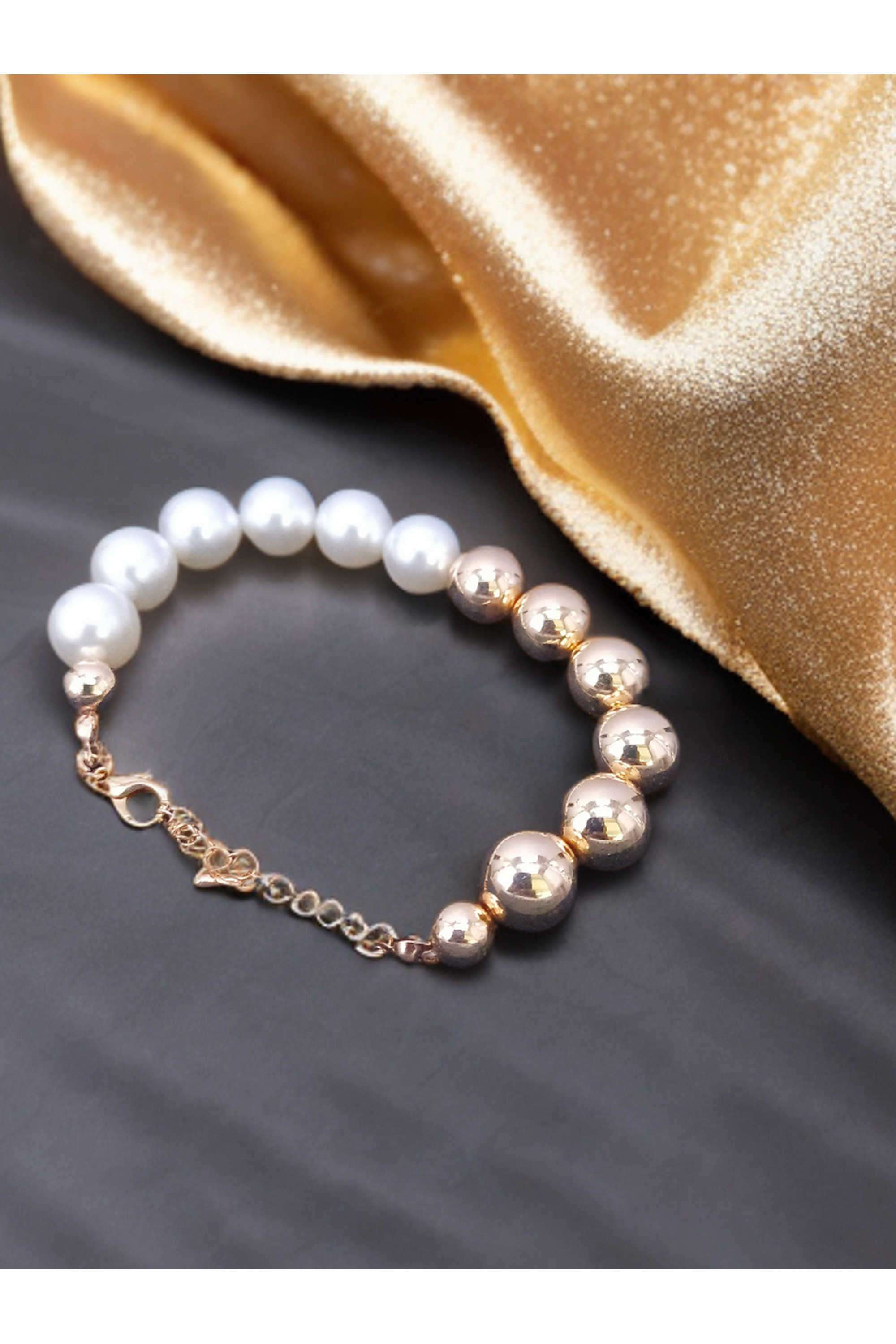 Metal-Pearl-Casual-Wear-Women-Bracelets