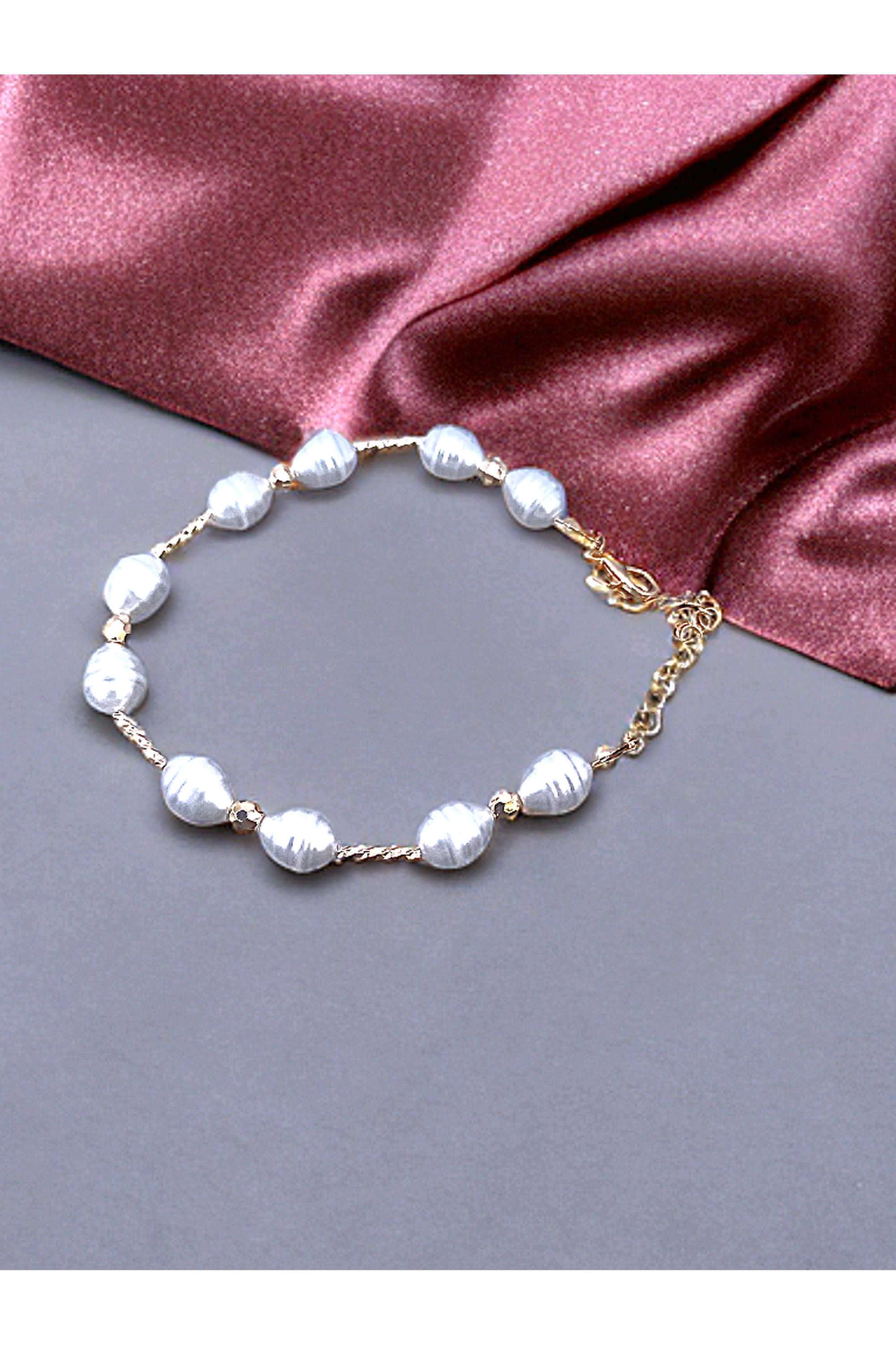 Metal-Pearl-Casual-Wear-Women-Bracelets