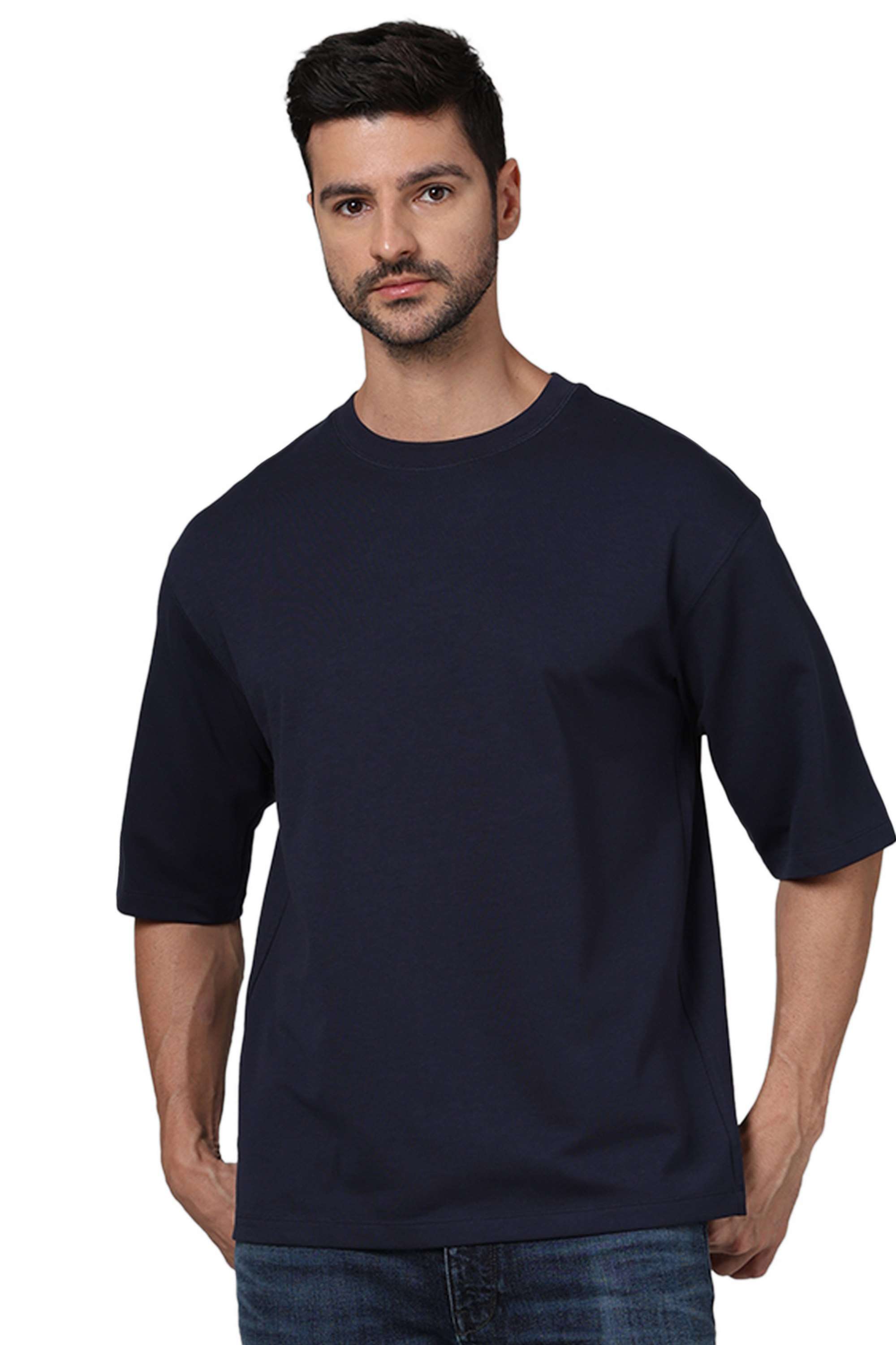Solid-Cotton-Round-Neck-Men-s-T-Shirt
