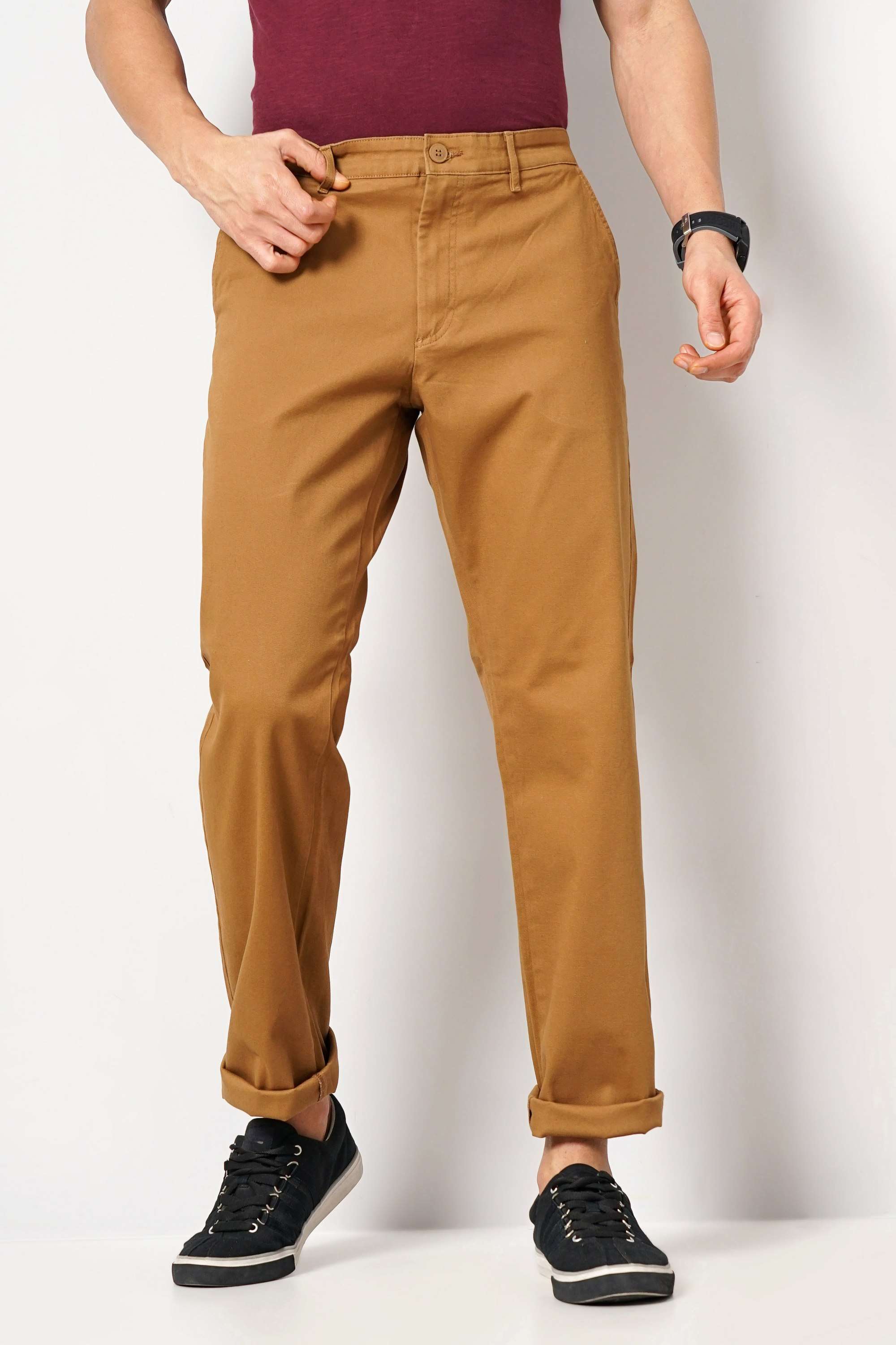 Solid-Cotton-Regular-Fit-Men-s-Casual-Trousers
