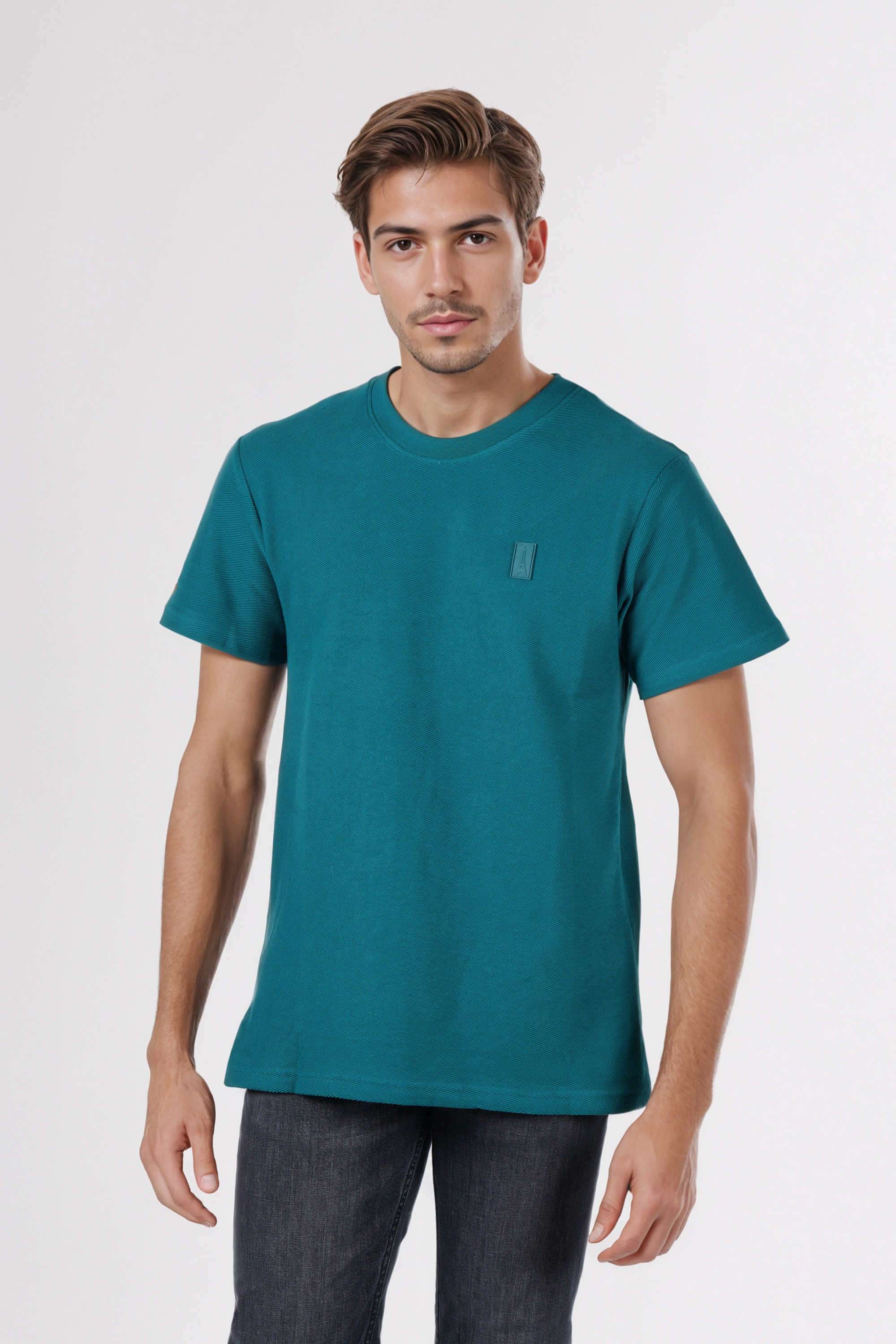 Solid-Cotton-Regular-Fit-Men-T-Shirt