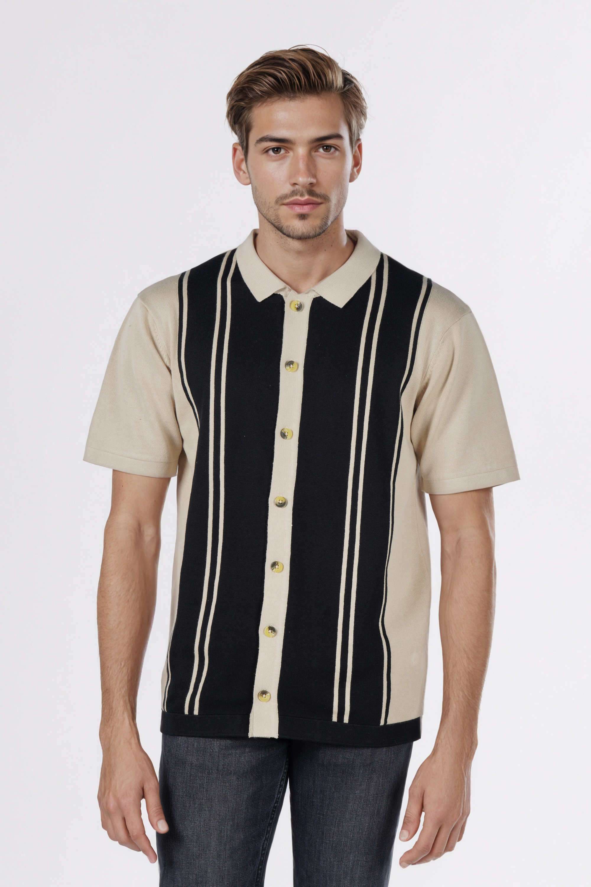 Stripes-Cotton-Regular-Fit-Men-Polo-T-Shirt