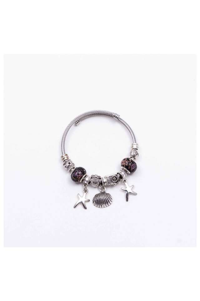 Oxidized-Flower-Design-Necklace-With-Black-Stones-Alloy-Necklace