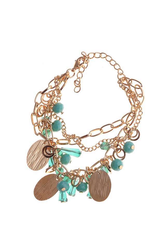 Rich-Look-Sea-Green-Beads-Gold-Plated-Bracelet