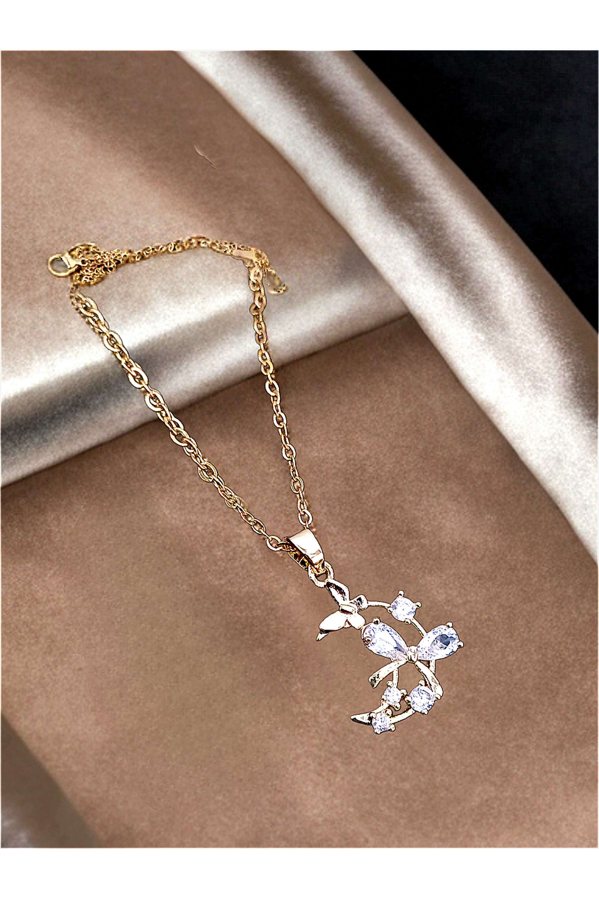 Metal-Cubic-Zirconia-Casual-Wear-Women-Necklaces