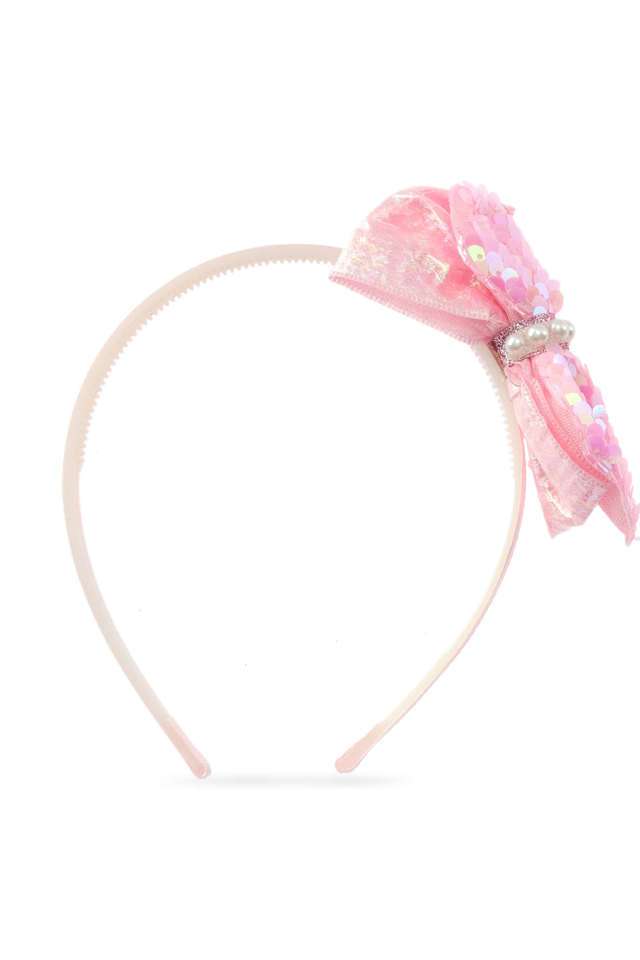 Glitter-Bow-Hair-Band-Shiny-Bow-Knot-Teeth-Plastic-Hair-Band-for-Kids-&-Girls-(-Pink-)