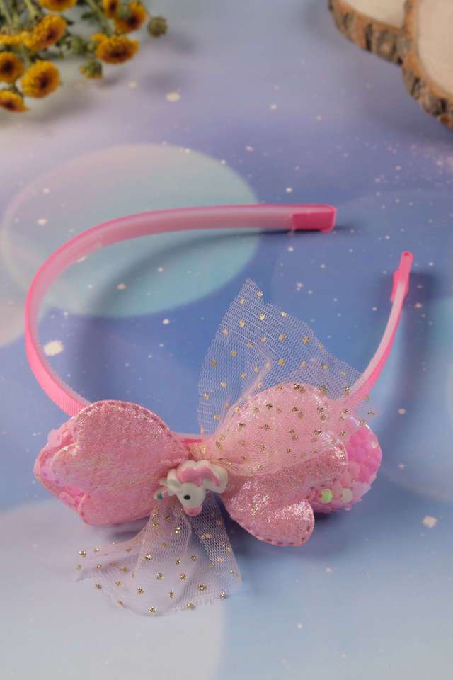 Bow-Hair-Band-With-unicon-For-Kids-&-Girls-(-Pink-)