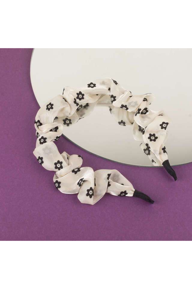 Elegant-Cream-Hair-Band-With-Black-Floral-Prints-For-Girls-And-Women